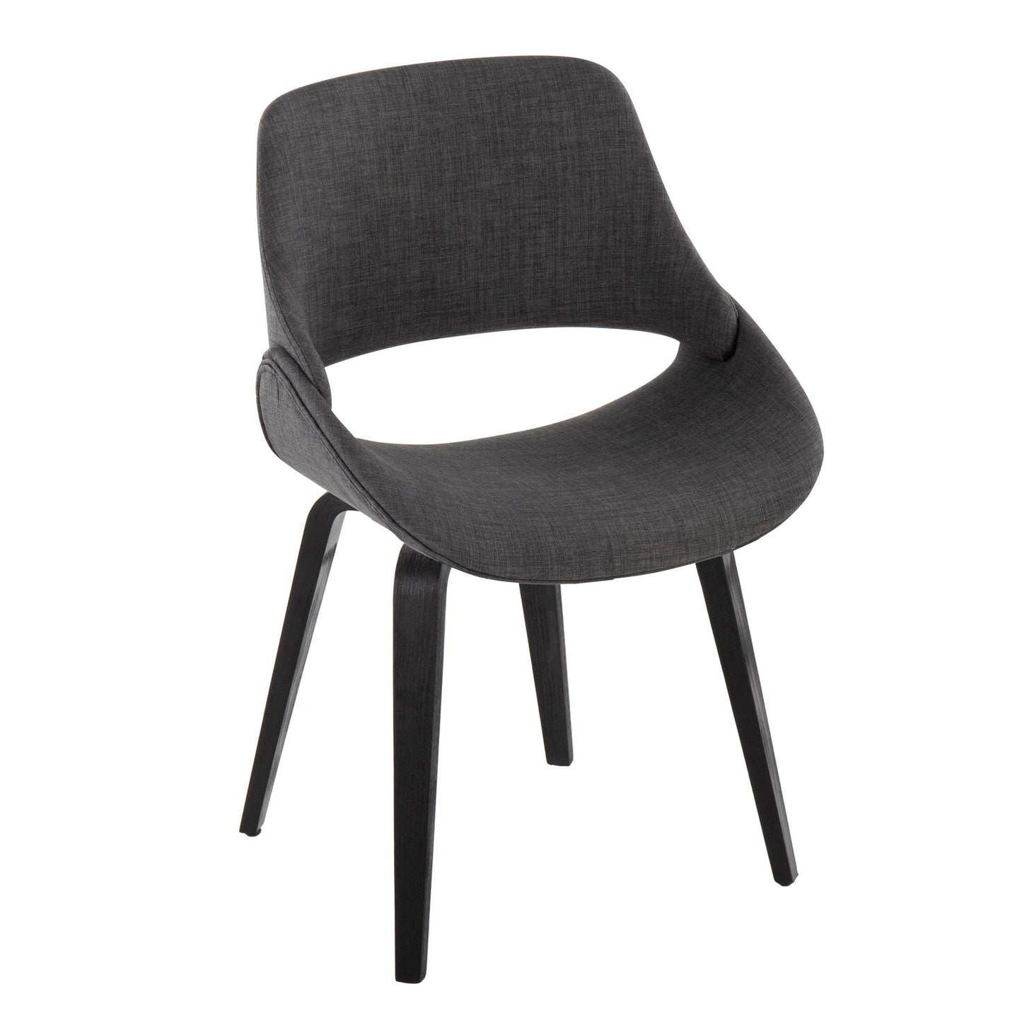 Majestic Office Furniture Mid-Century Modern Accent/Dining Chair in Natural Wood and Blue Fabric - Set of 2