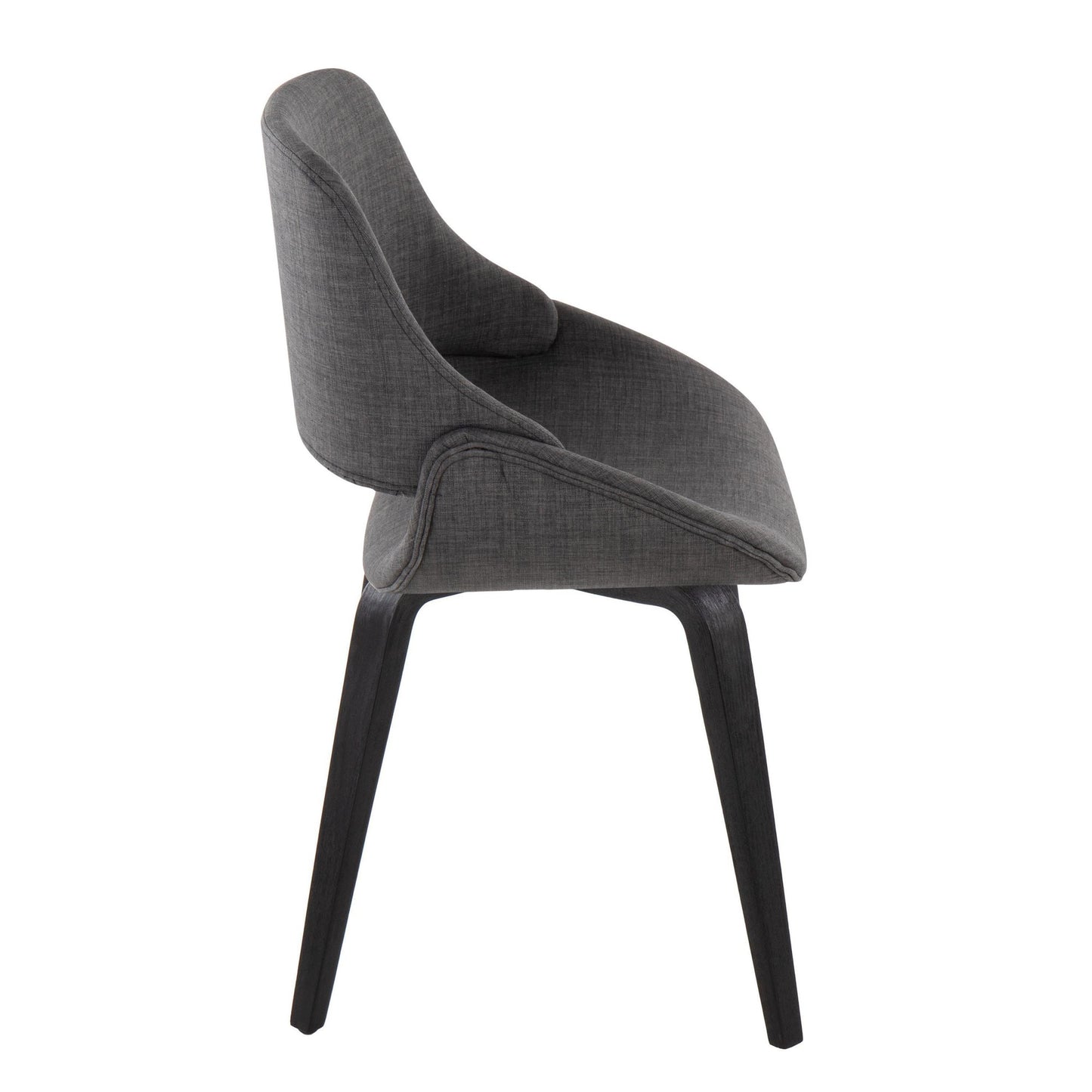 Majestic Office Furniture Mid-Century Modern Accent/Dining Chair in Natural Wood and Blue Fabric - Set of 2