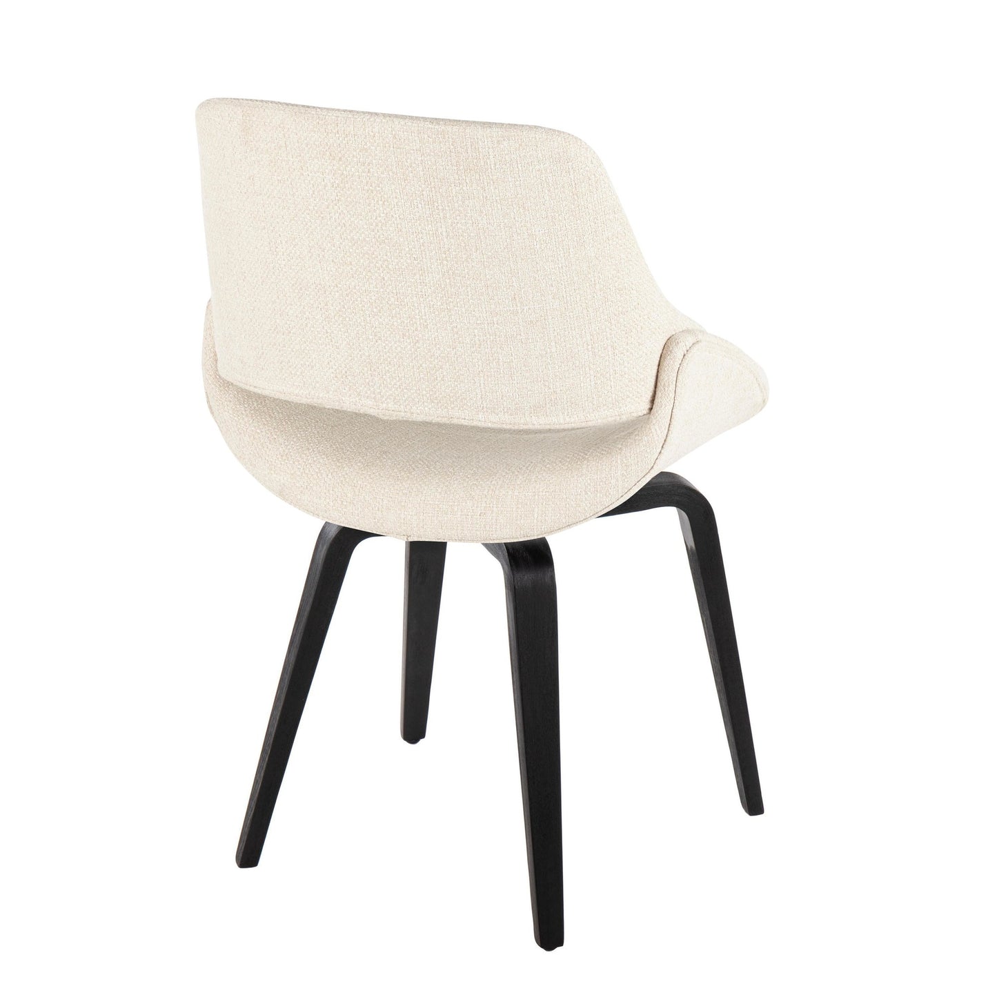 Majestic Office Furniture Mid-Century Modern Accent/Dining Chair in Natural Wood and Blue Fabric - Set of 2