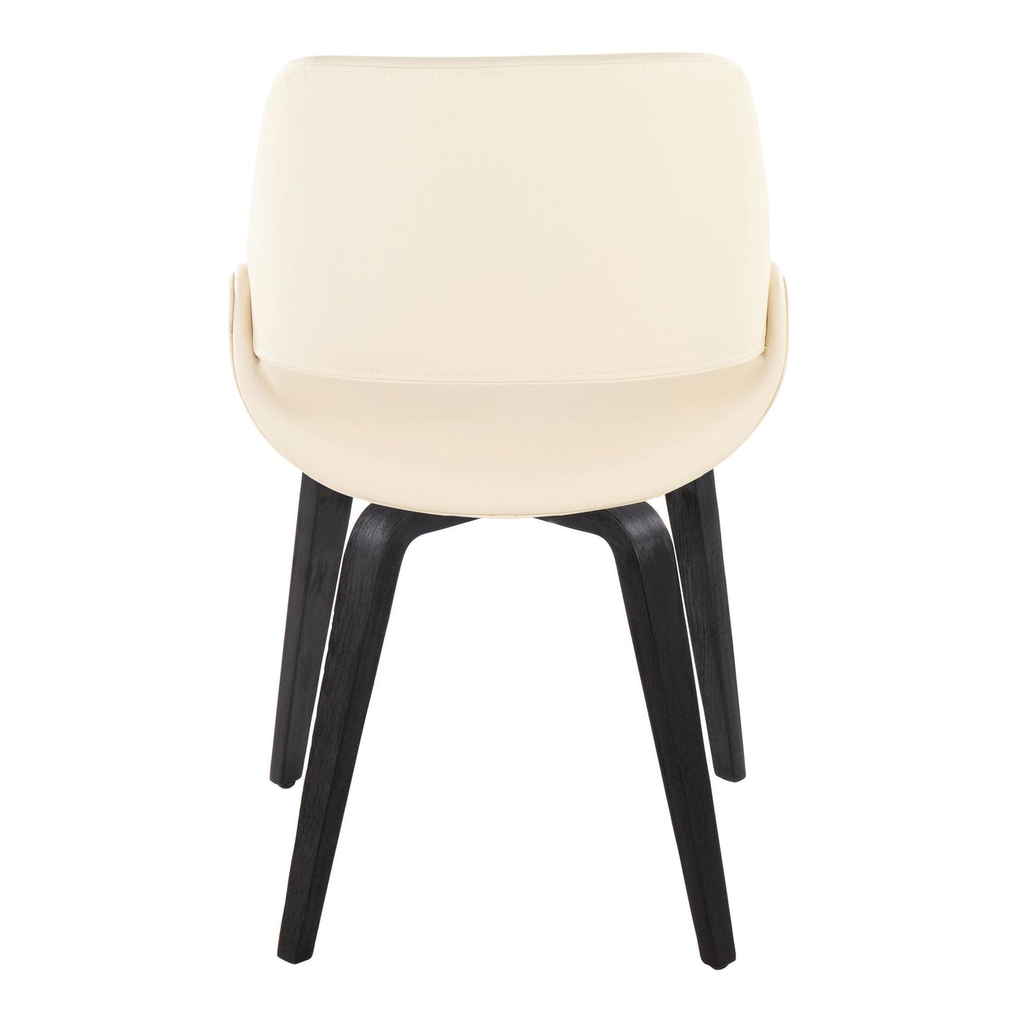 Majestic Office Furniture Mid-Century Modern Accent/Dining Chair in Natural Wood and Blue Fabric - Set of 2