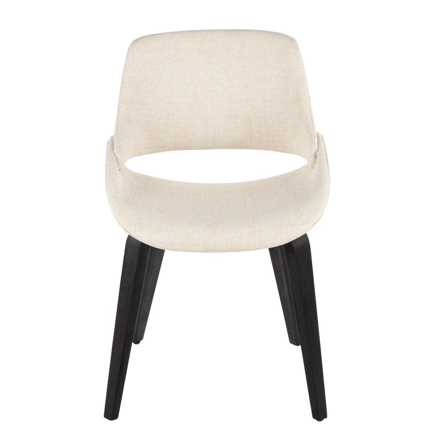 Majestic Office Furniture Mid-Century Modern Accent/Dining Chair in Natural Wood and Blue Fabric - Set of 2