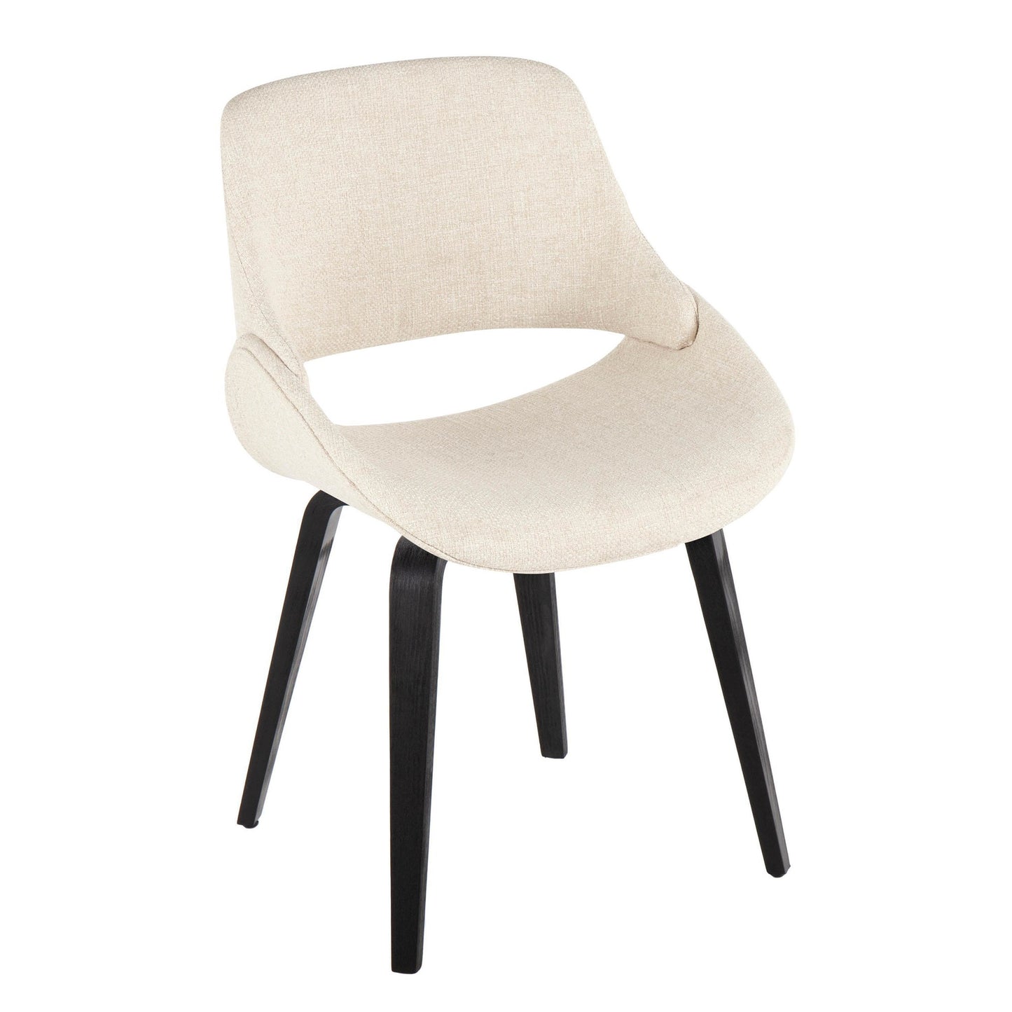 Majestic Office Furniture Mid-Century Modern Accent/Dining Chair in Natural Wood and Blue Fabric - Set of 2