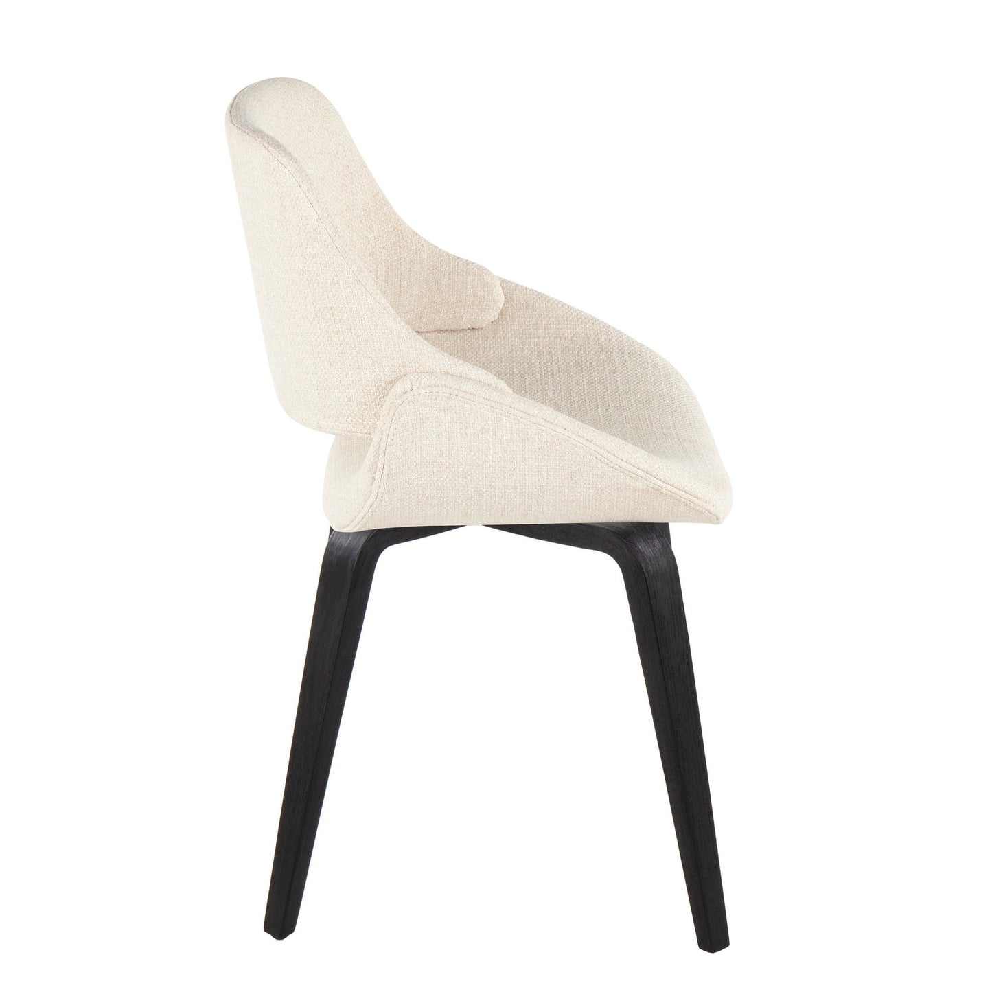 Majestic Office Furniture Mid-Century Modern Accent/Dining Chair in Natural Wood and Blue Fabric - Set of 2