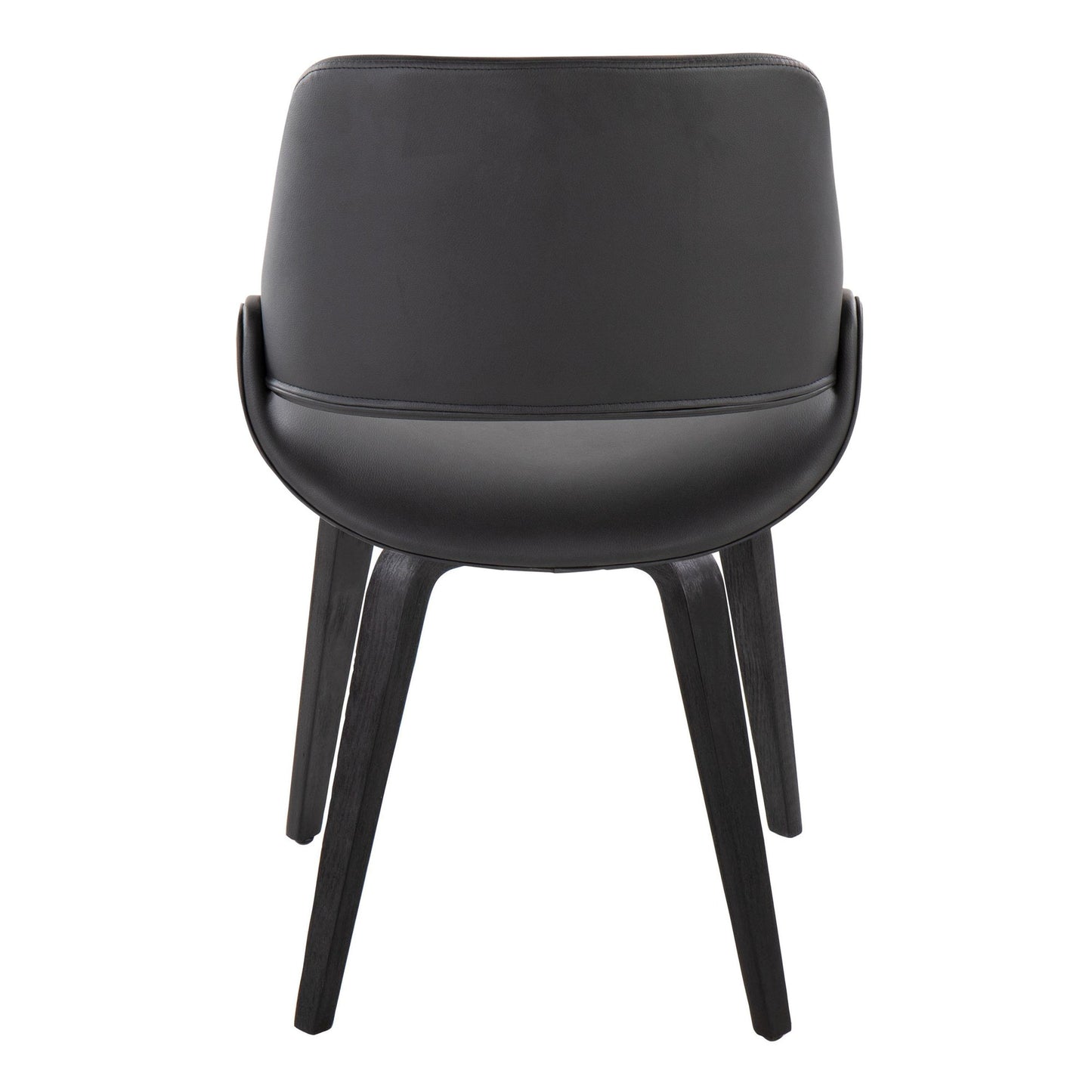 Mid-Century Modern Accent/Dining Chair in Black Metal and Cream Faux Leather by Majestic Office Furniture - Set of 2