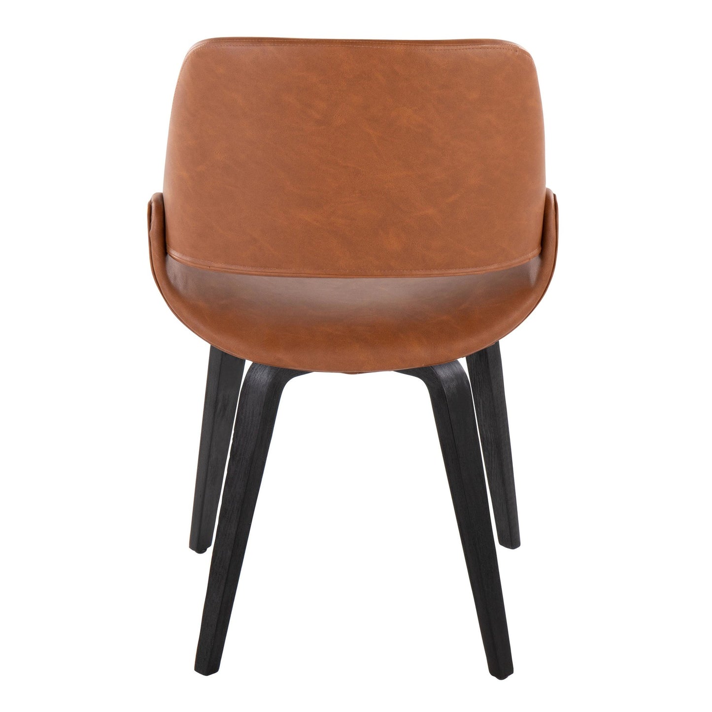 Mid-Century Modern Accent/Dining Chair in Black Metal and Cream Faux Leather by Majestic Office Furniture - Set of 2