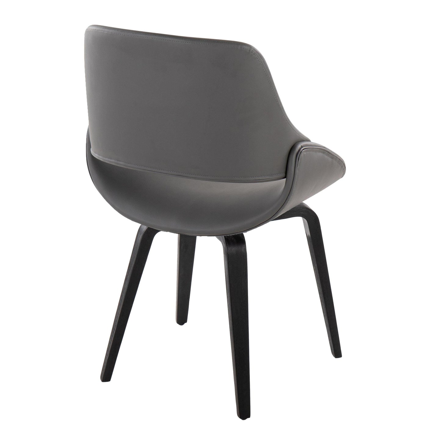 Mid-Century Modern Accent/Dining Chair in Black Metal and Cream Faux Leather by Majestic Office Furniture - Set of 2