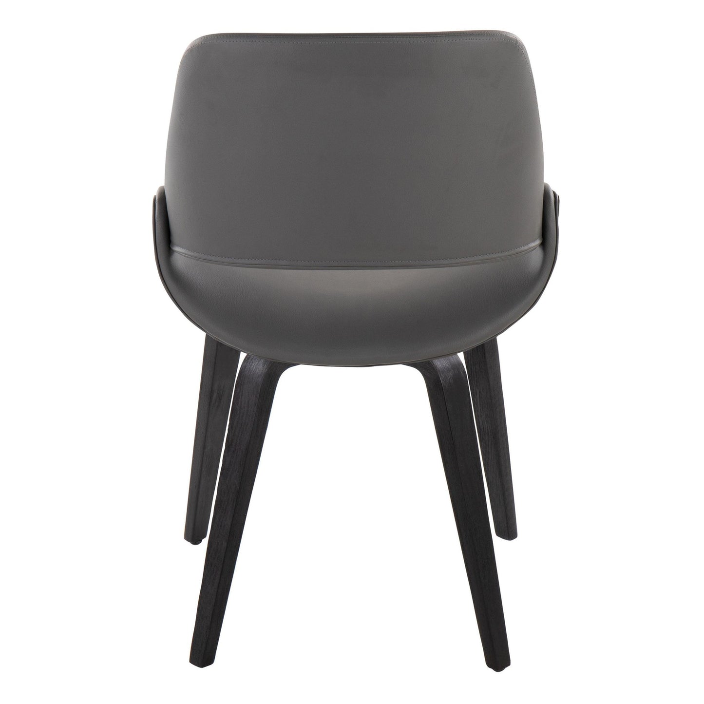 Mid-Century Modern Accent/Dining Chair in Black Metal and Cream Faux Leather by Majestic Office Furniture - Set of 2