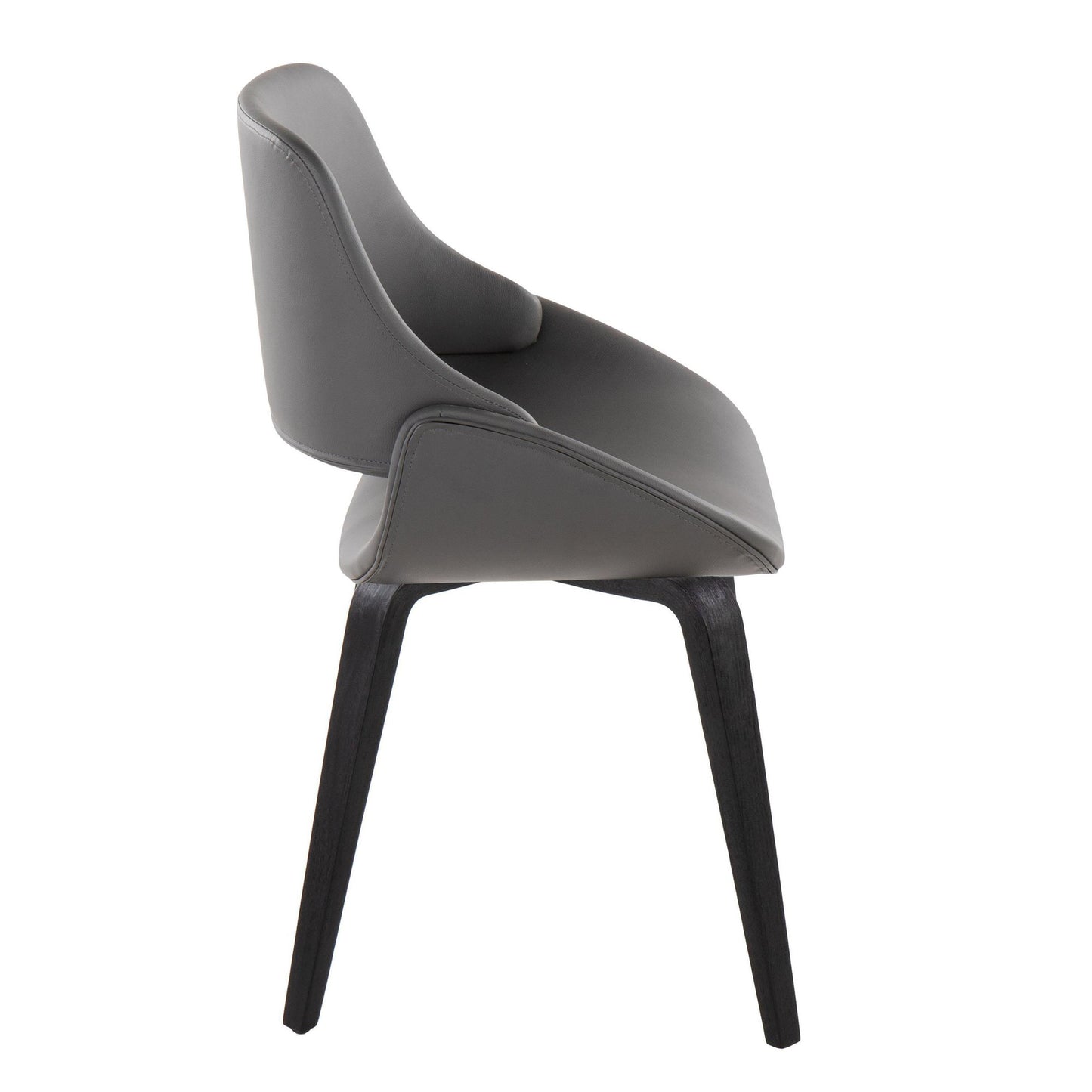 Mid-Century Modern Accent/Dining Chair in Black Metal and Cream Faux Leather by Majestic Office Furniture - Set of 2