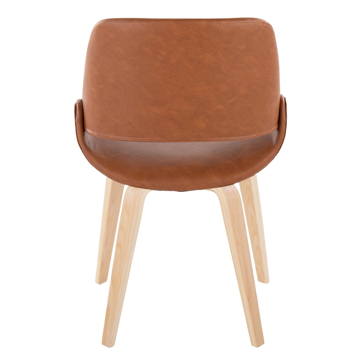 Mid-Century Modern Accent/Dining Chair in Black Metal and Cream Faux Leather by Majestic Office Furniture - Set of 2