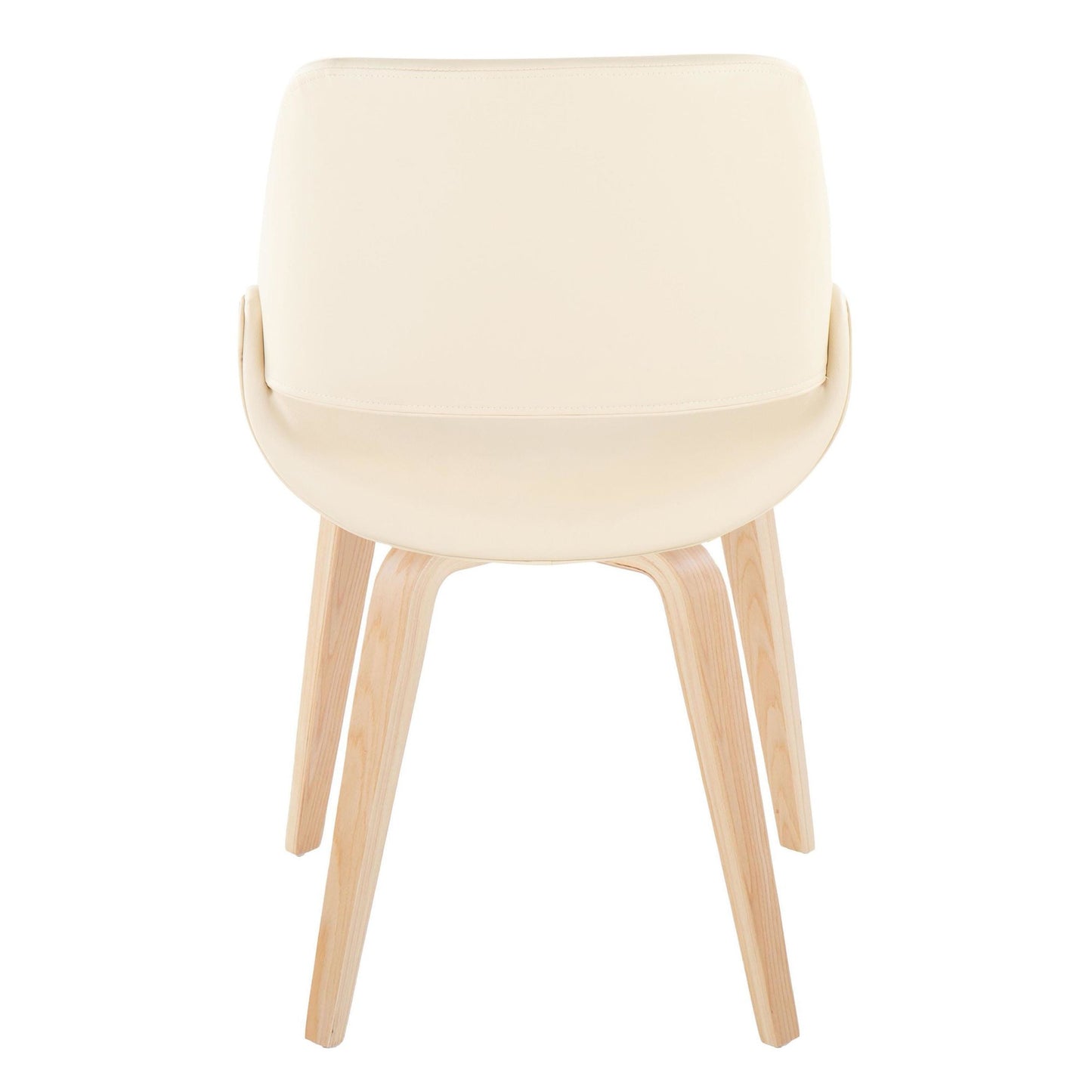 Mid-Century Modern Accent/Dining Chair in Black Metal and Cream Faux Leather by Majestic Office Furniture - Set of 2