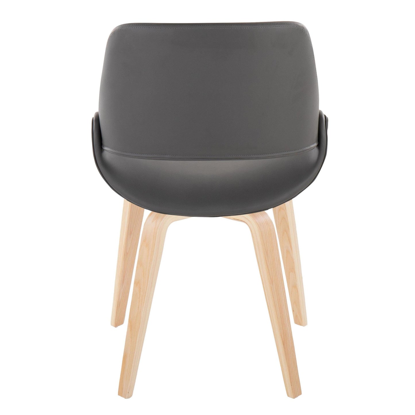 Mid-Century Modern Accent/Dining Chair in Black Metal and Cream Faux Leather by Majestic Office Furniture - Set of 2