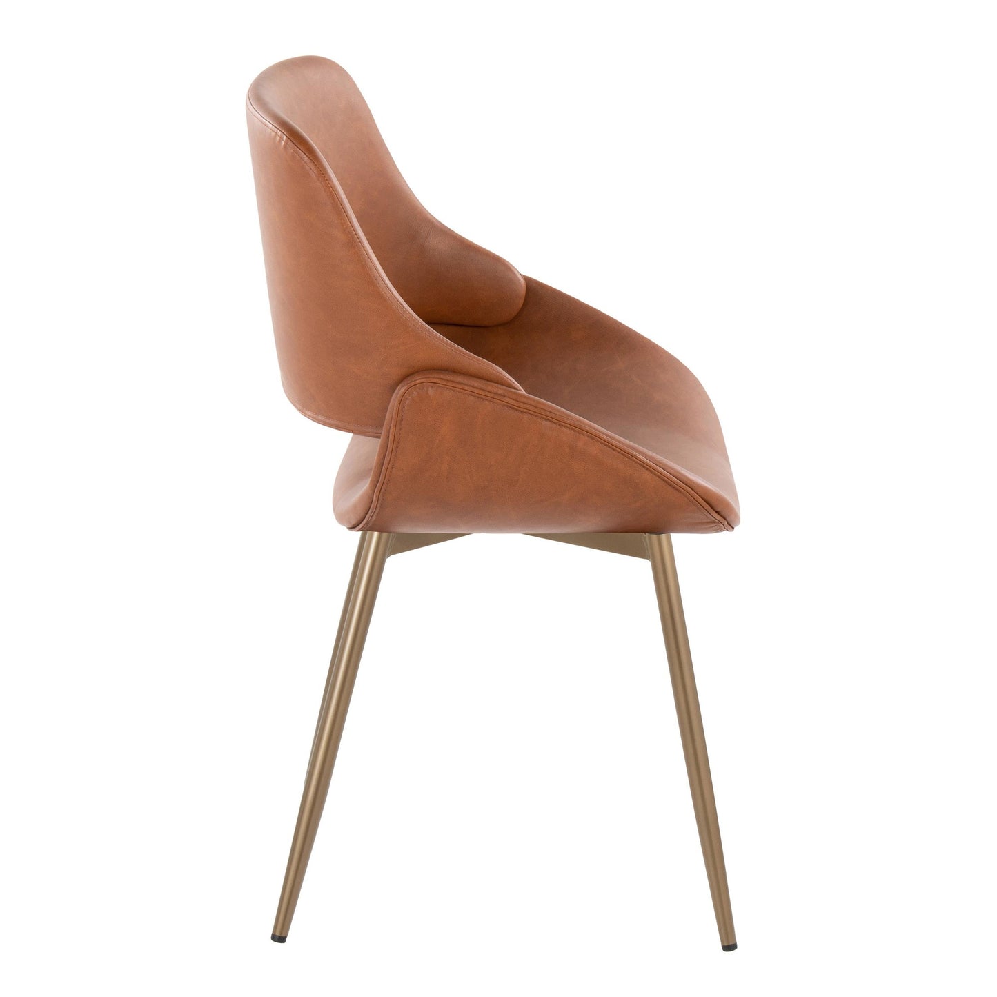 Mid-Century Modern Accent/Dining Chair in Black Metal and Cream Faux Leather by Majestic Office Furniture - Set of 2