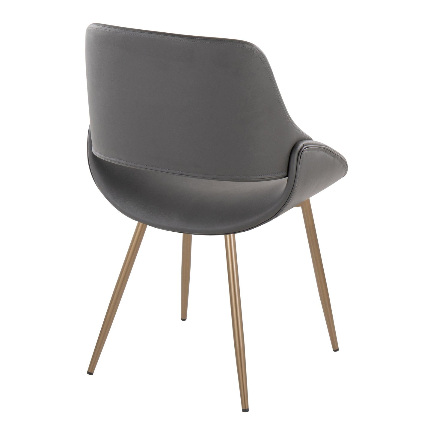 Mid-Century Modern Accent/Dining Chair in Black Metal and Cream Faux Leather by Majestic Office Furniture - Set of 2