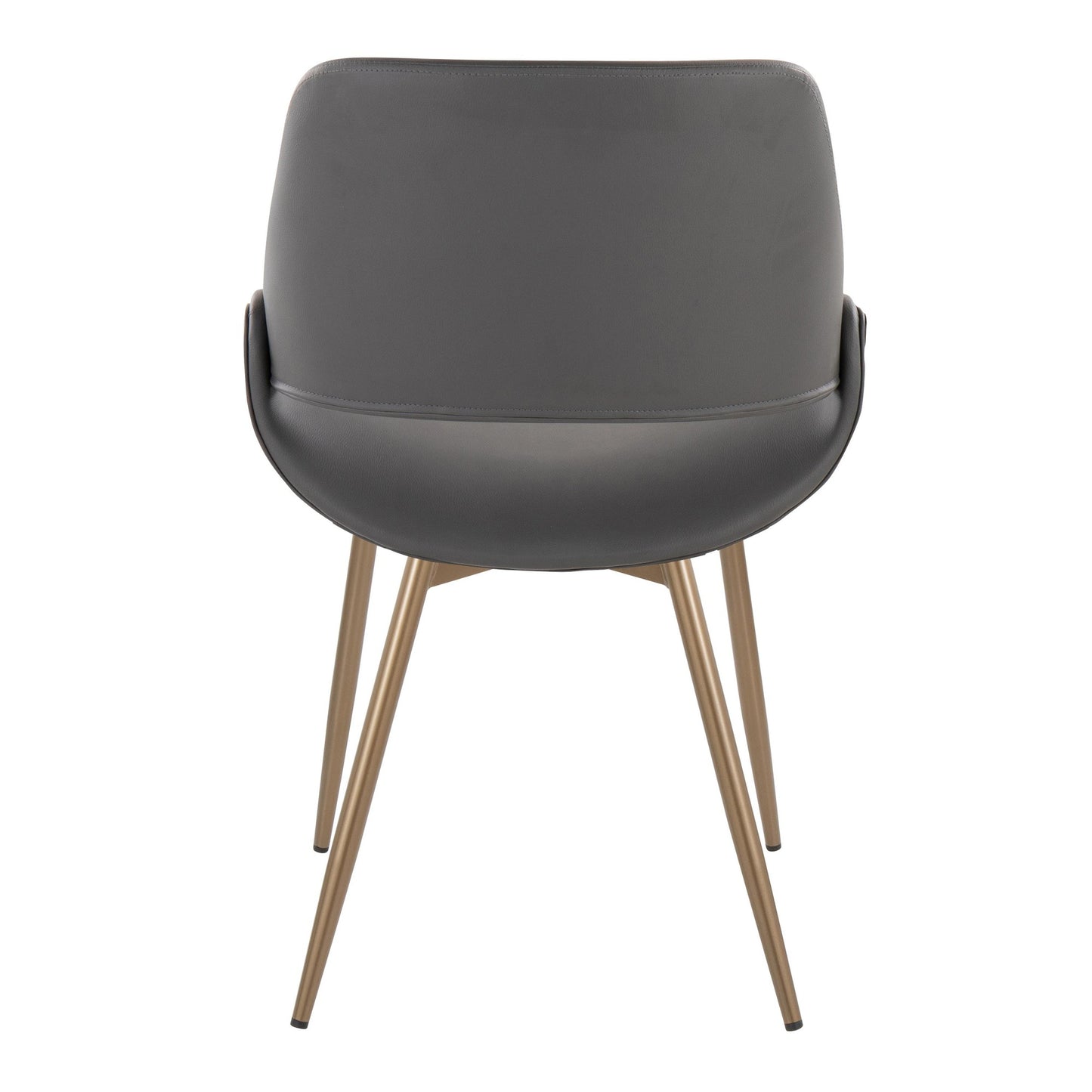 Mid-Century Modern Accent/Dining Chair in Black Metal and Cream Faux Leather by Majestic Office Furniture - Set of 2