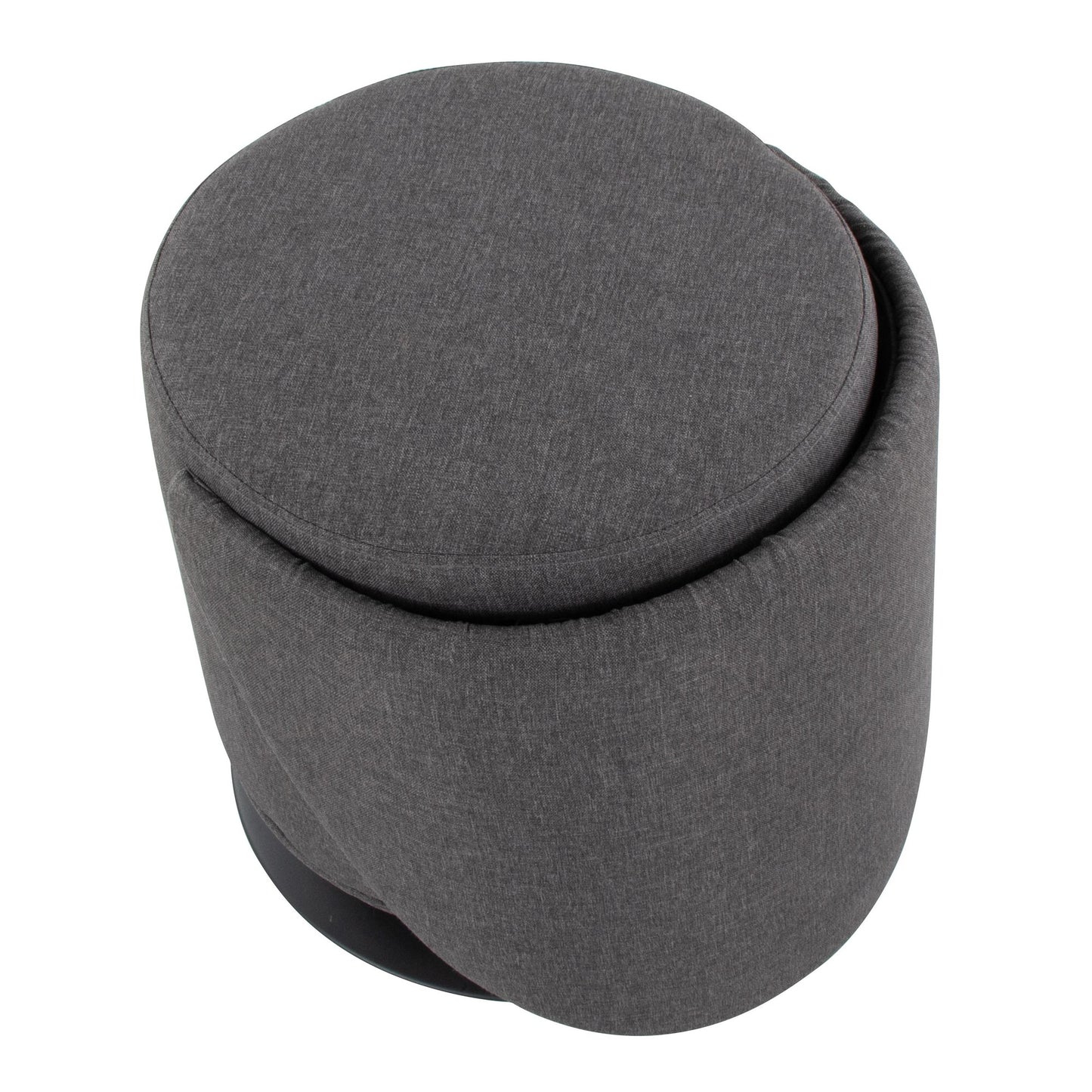 Majestic Office Furniture Contemporary Swivel Chair in Black Metal and Charcoal Fabric