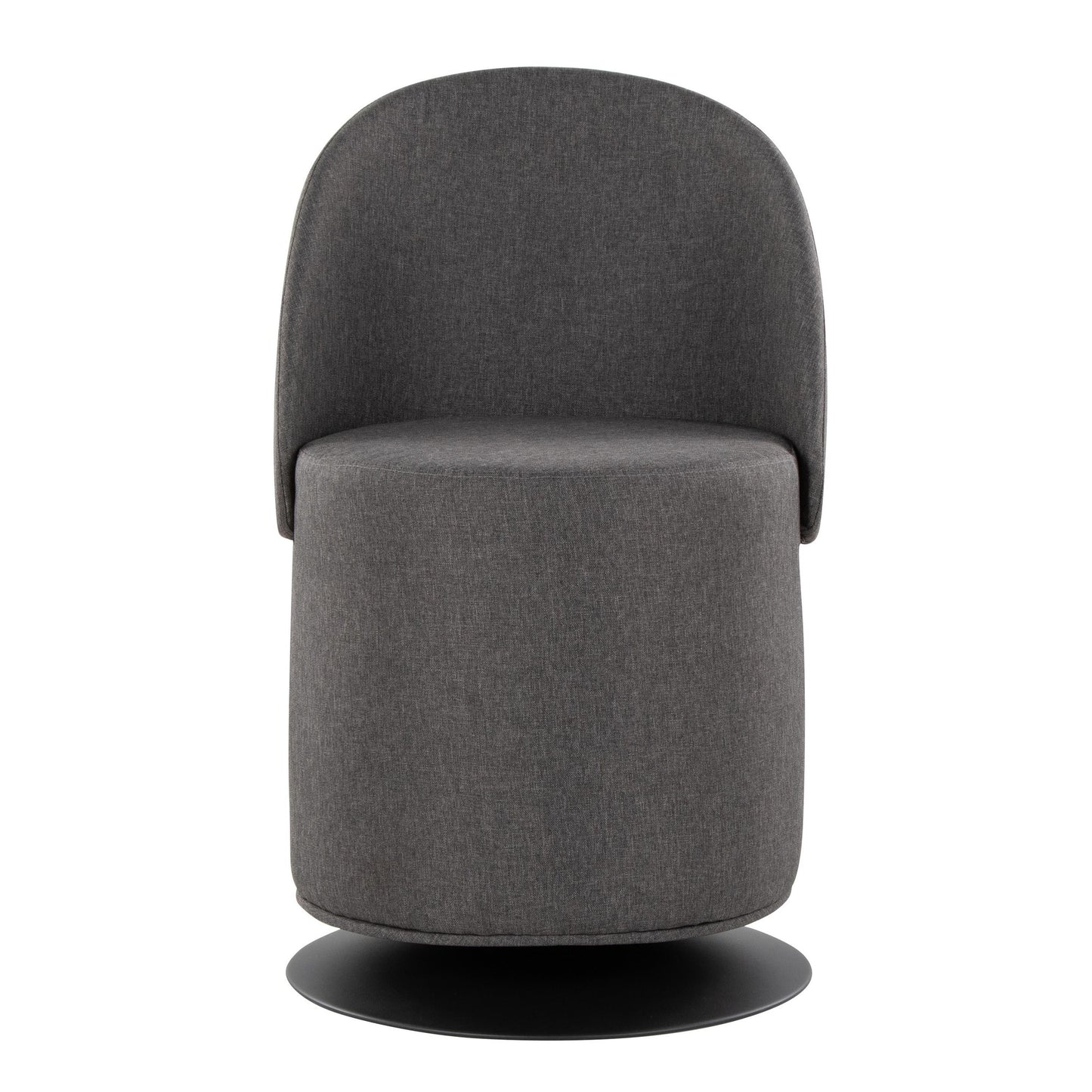 Majestic Office Furniture Contemporary Swivel Chair in Black Metal and Charcoal Fabric