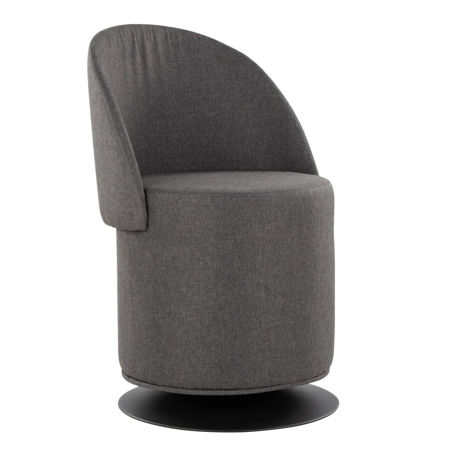 Majestic Office Furniture Contemporary Swivel Chair in Black Metal and Charcoal Fabric