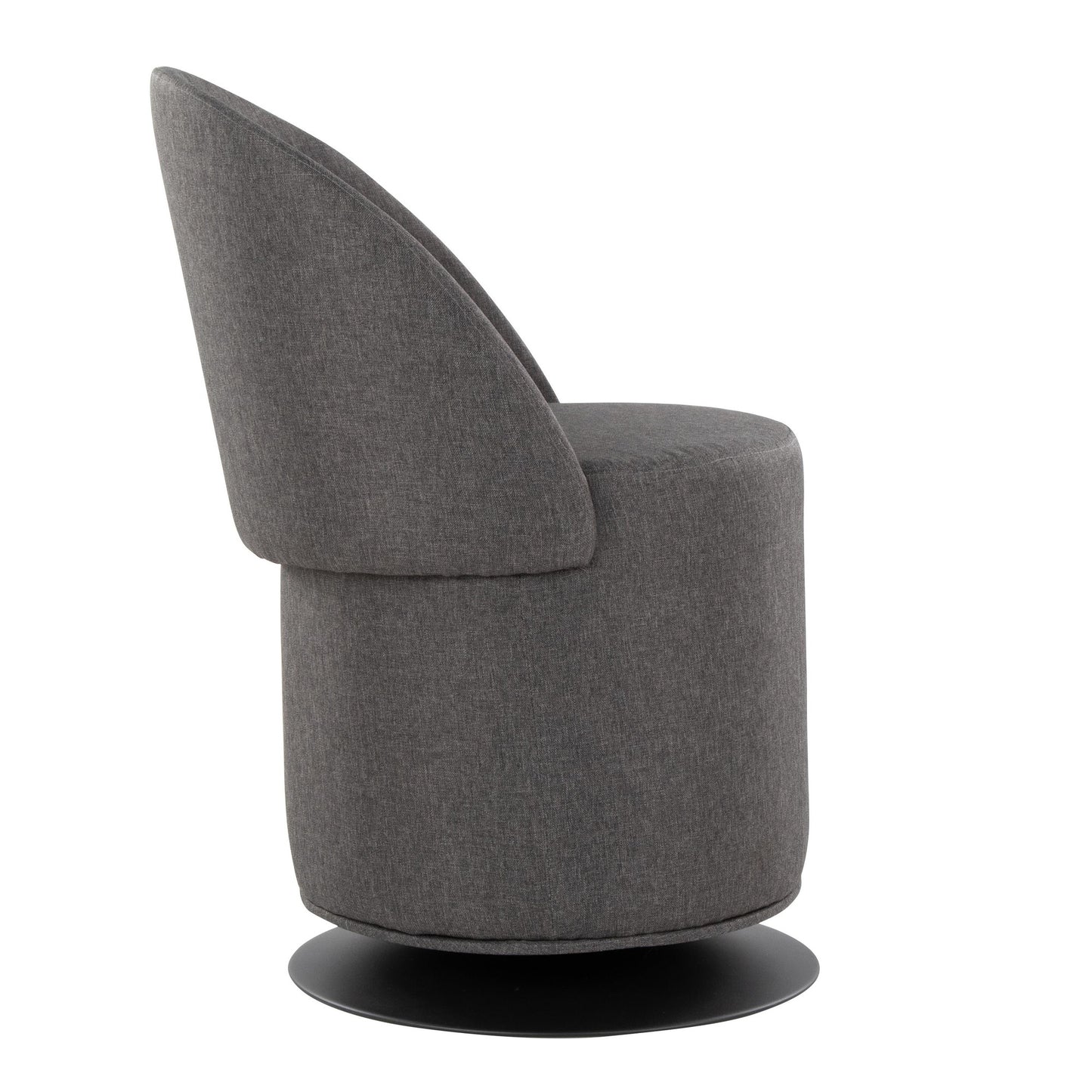 Majestic Office Furniture Contemporary Swivel Chair in Black Metal and Charcoal Fabric