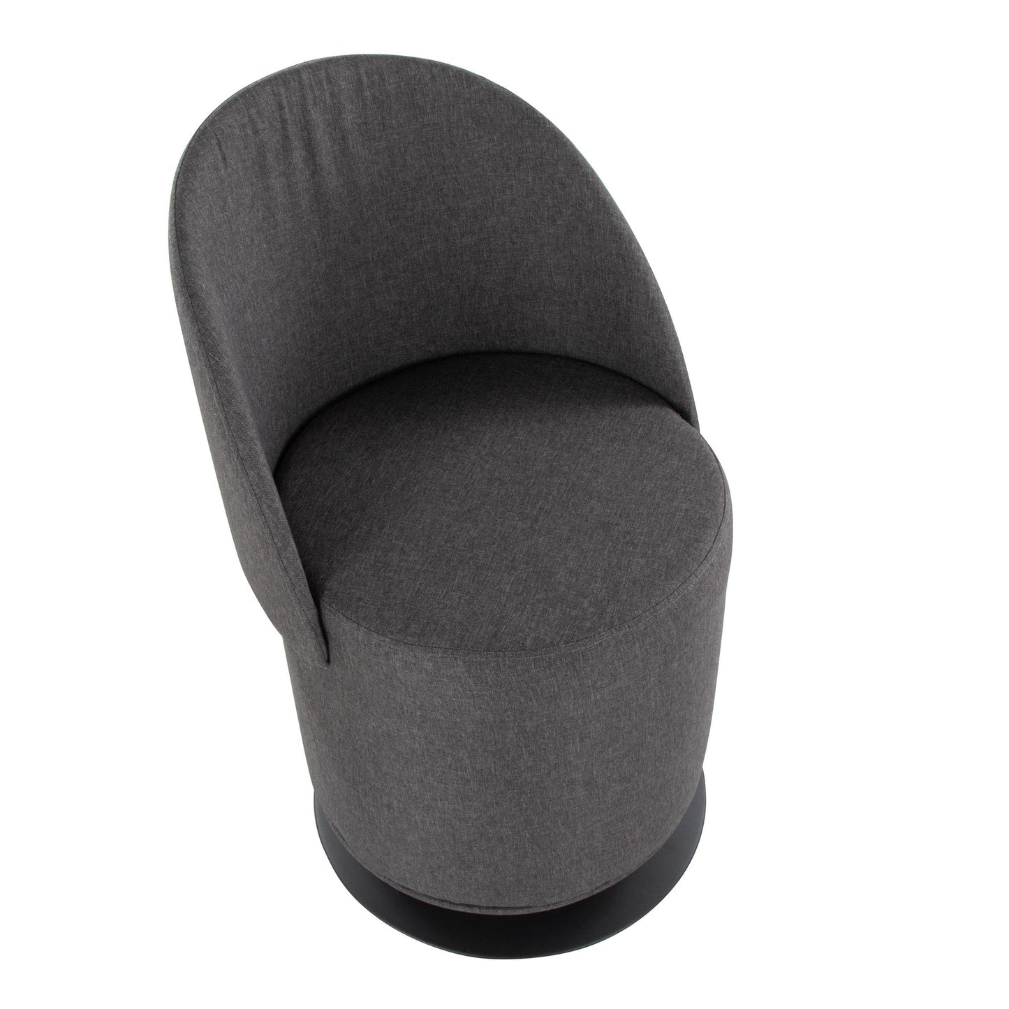 Majestic Office Furniture Contemporary Swivel Chair in Black Metal and Charcoal Fabric