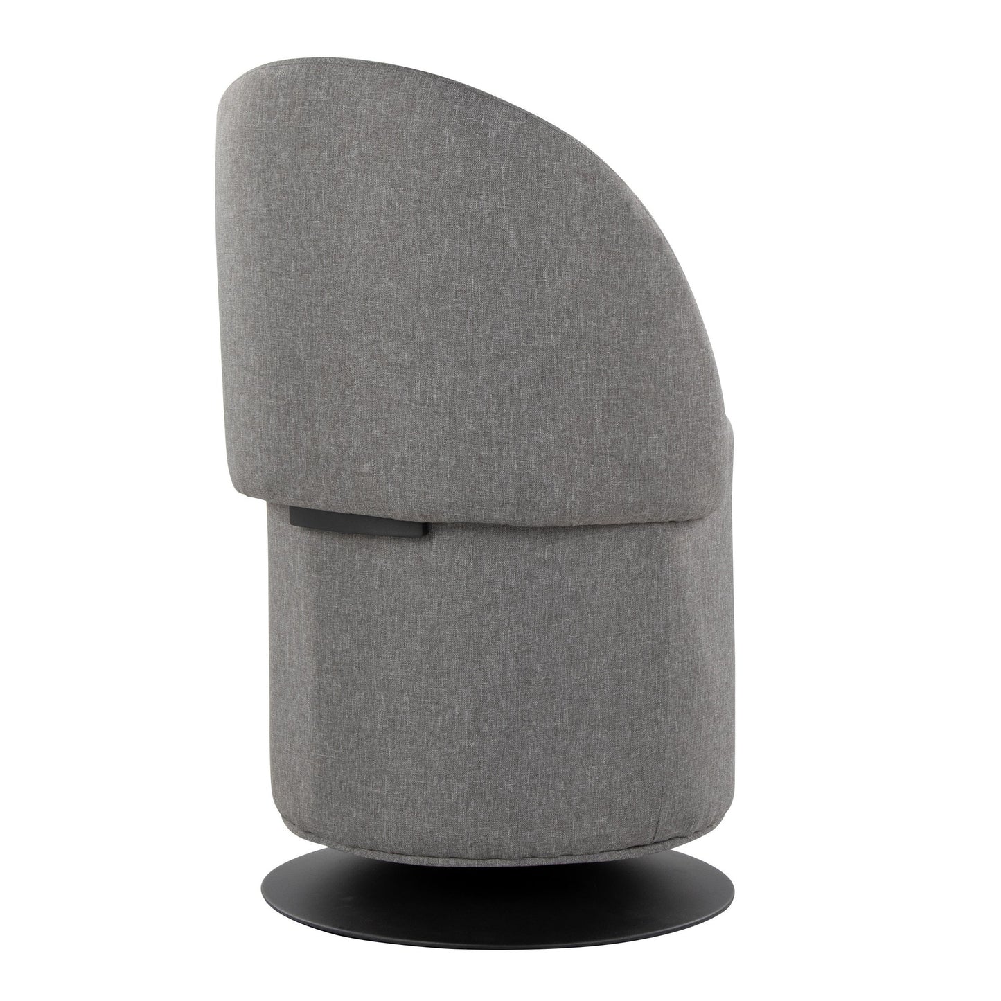 Majestic Office Furniture Contemporary Swivel Chair in Black Metal and Charcoal Fabric