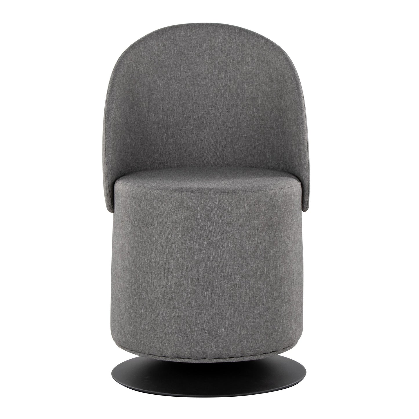 Majestic Office Furniture Contemporary Swivel Chair in Black Metal and Charcoal Fabric