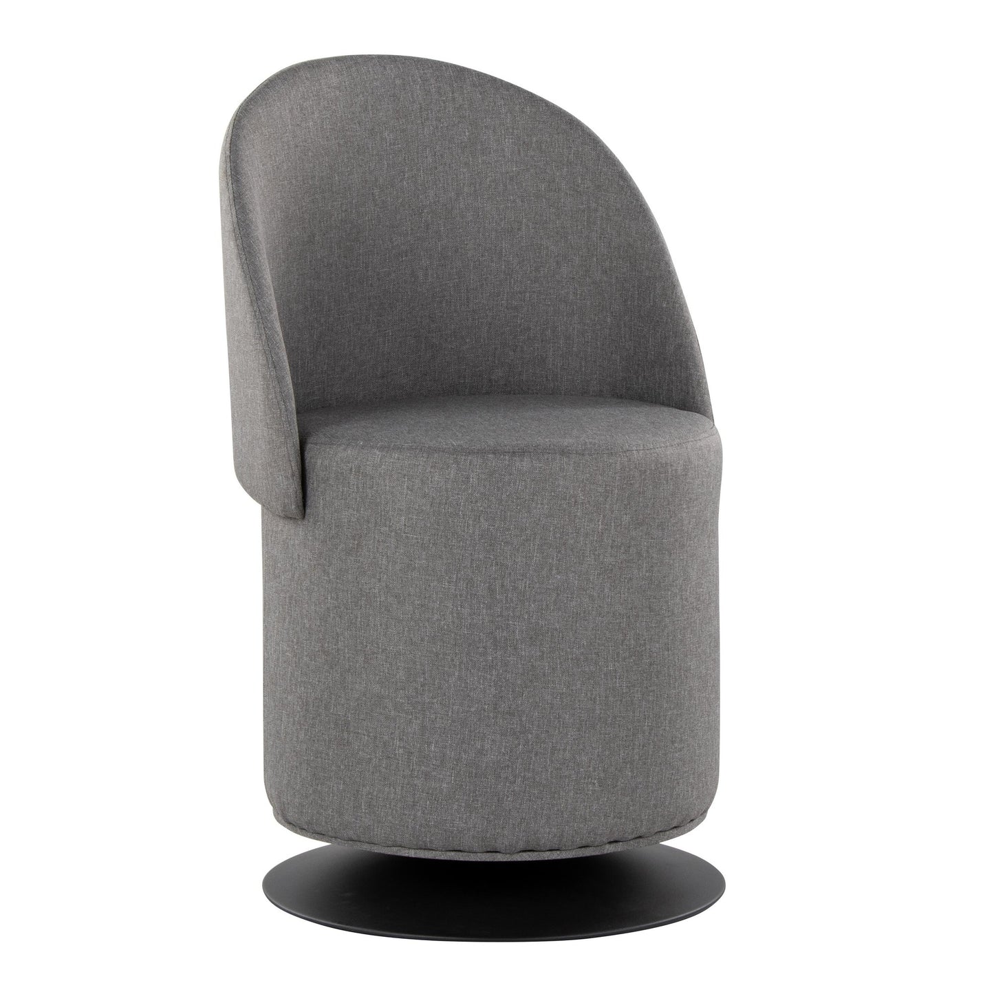 Majestic Office Furniture Contemporary Swivel Chair in Black Metal and Charcoal Fabric