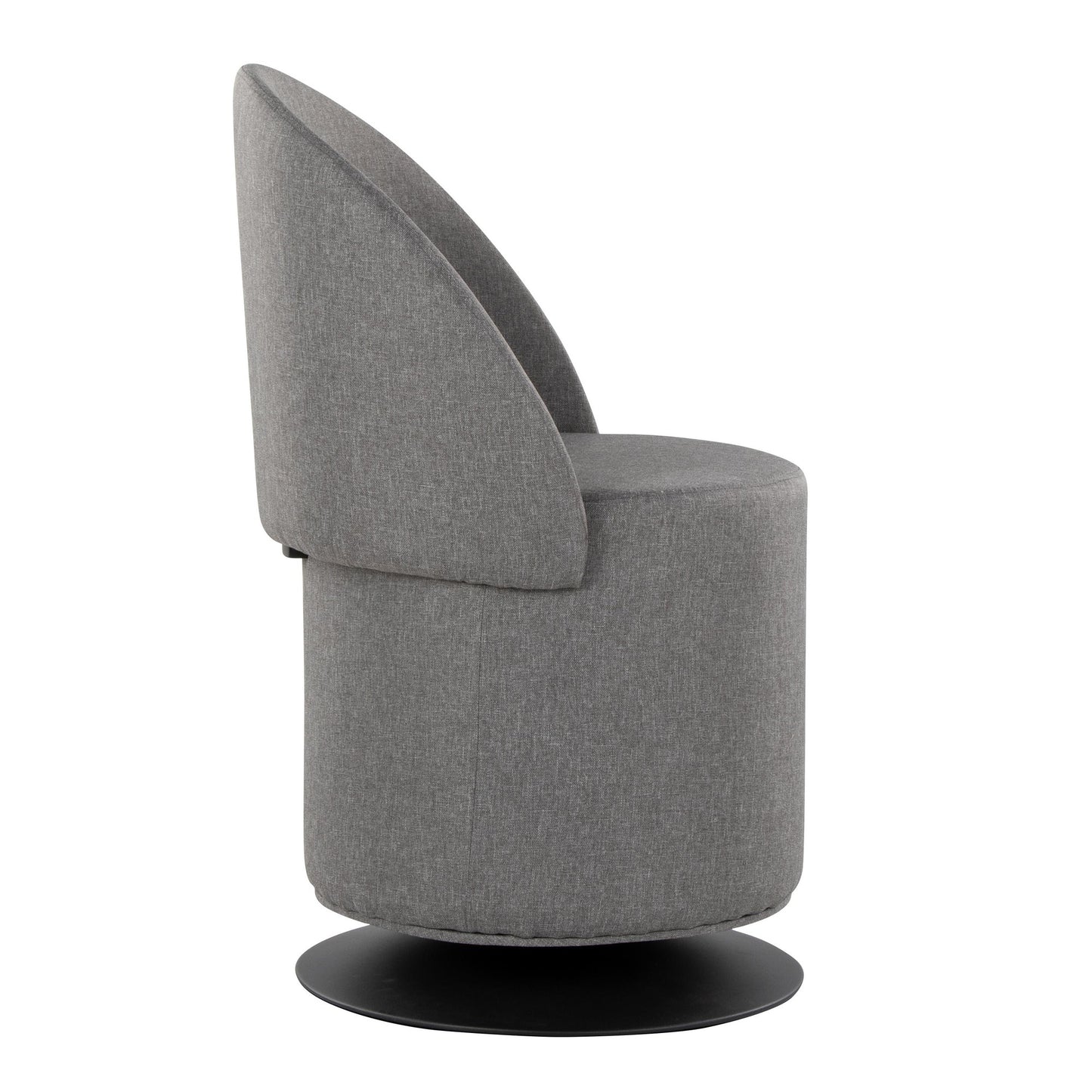 Majestic Office Furniture Contemporary Swivel Chair in Black Metal and Charcoal Fabric