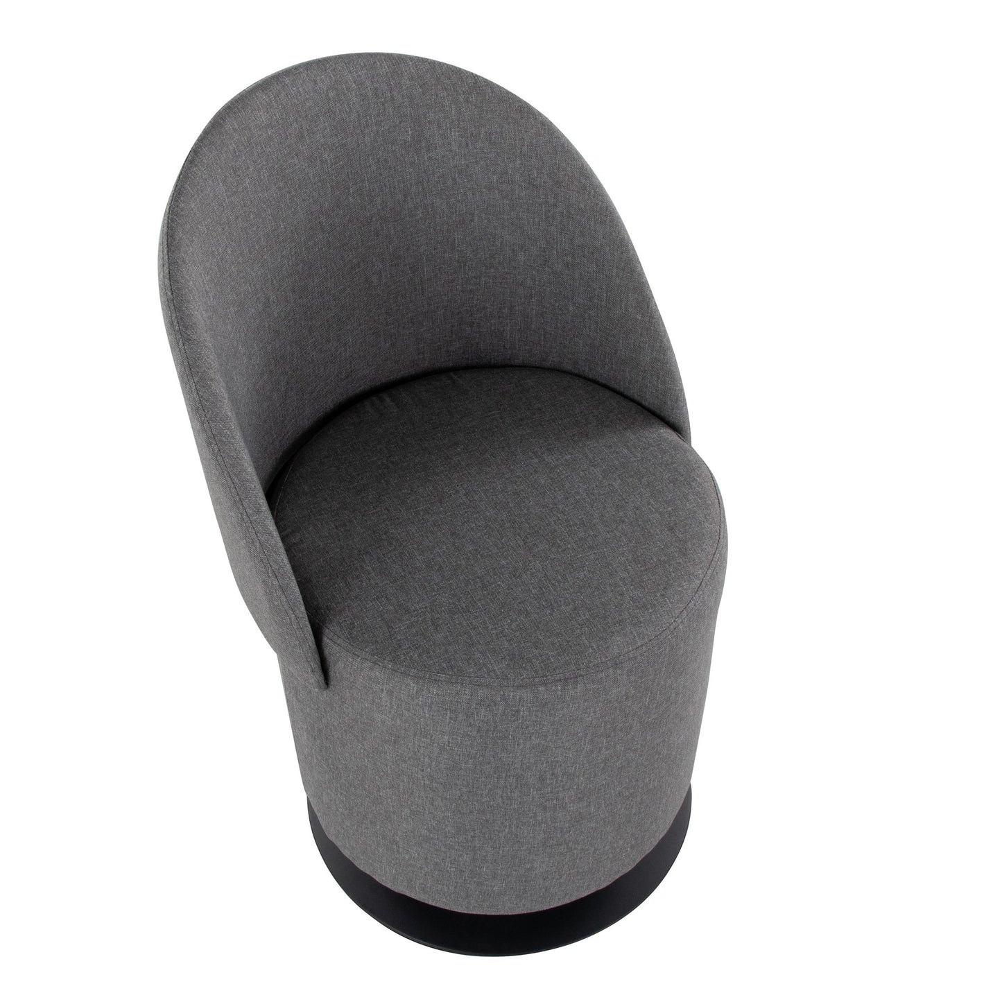 Majestic Office Furniture Contemporary Swivel Chair in Black Metal and Charcoal Fabric