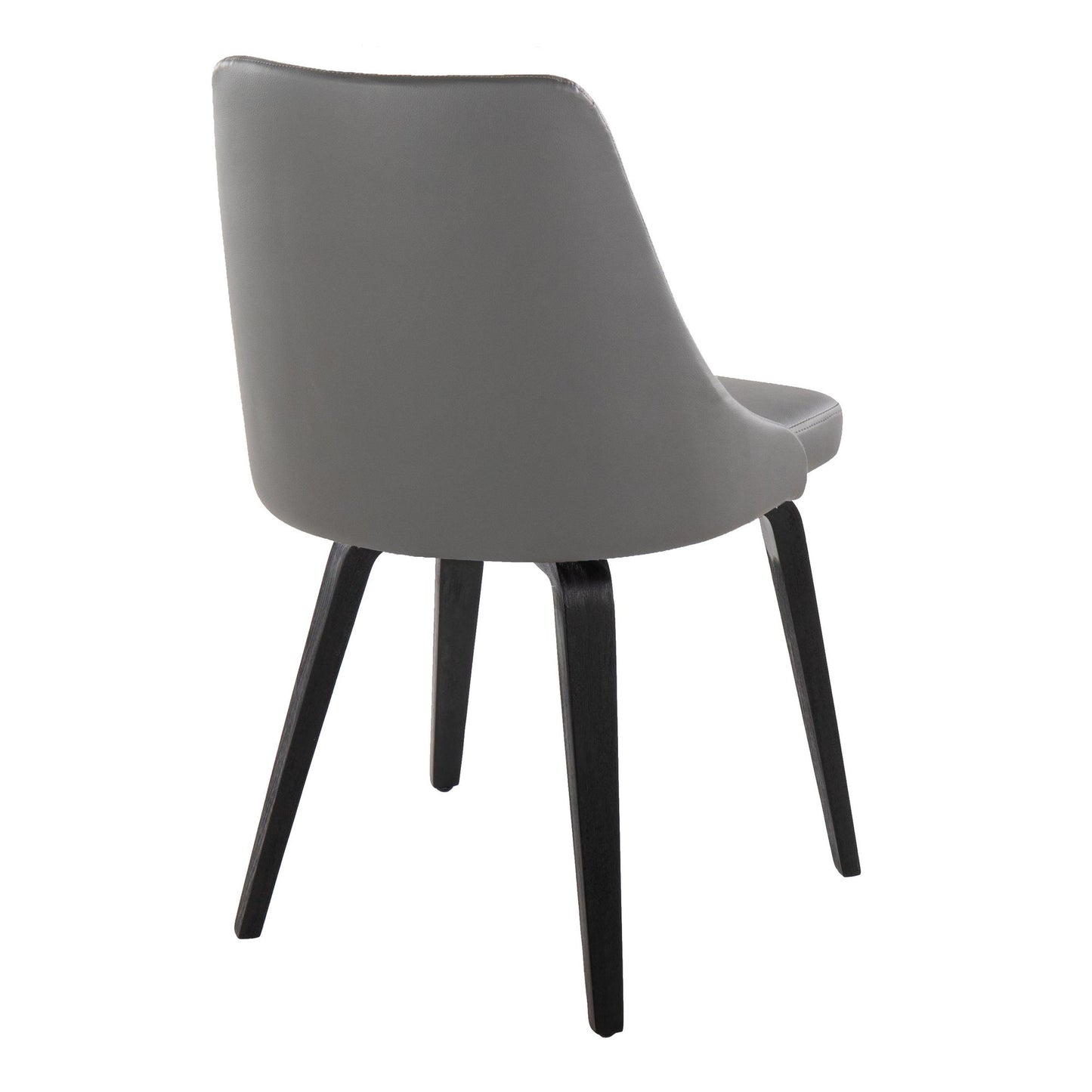 Majestic Office Furniture Contemporary Accent/Dining Chair in Black Wood and Black Faux Leather - Set of 2