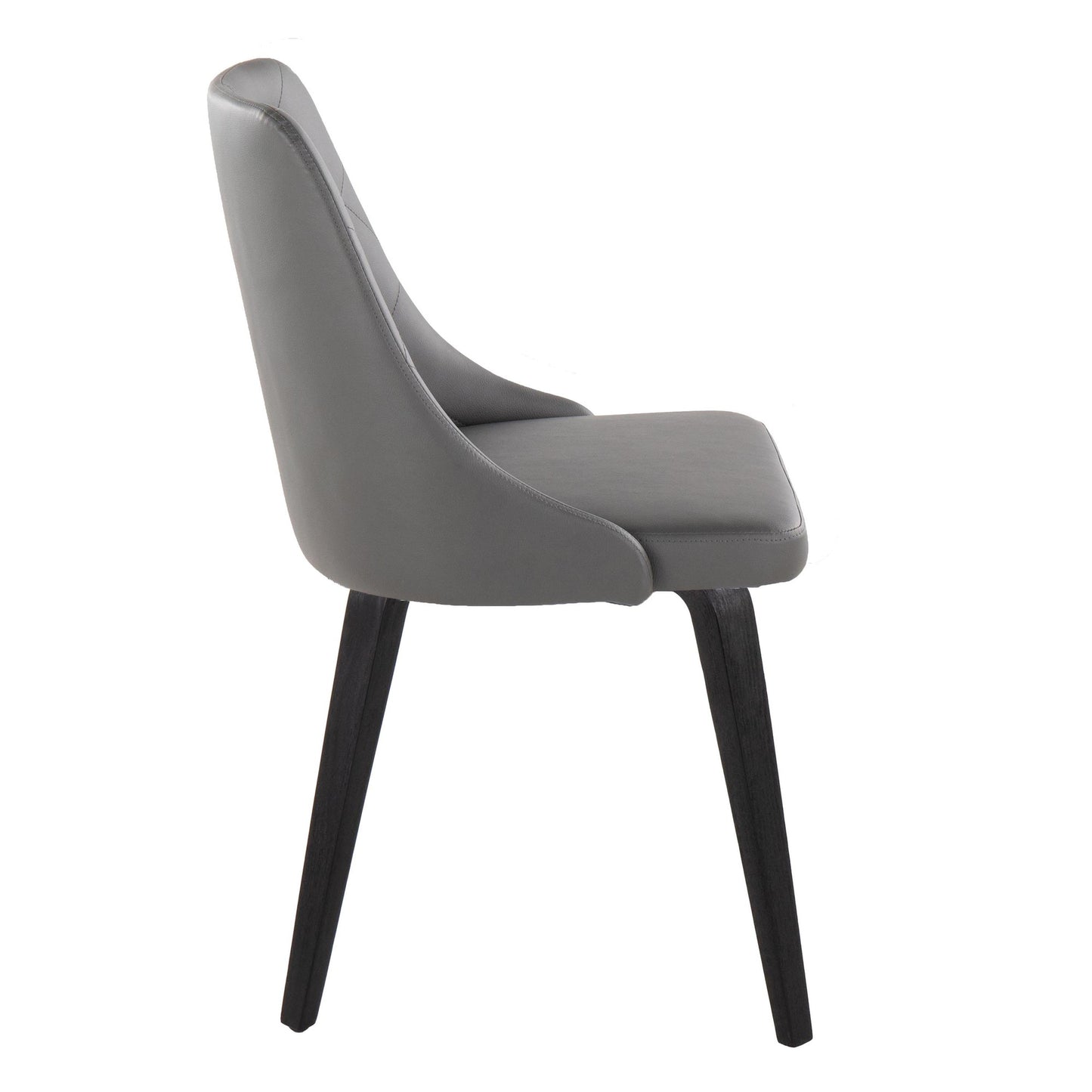 Majestic Office Furniture Contemporary Accent/Dining Chair in Black Wood and Black Faux Leather - Set of 2