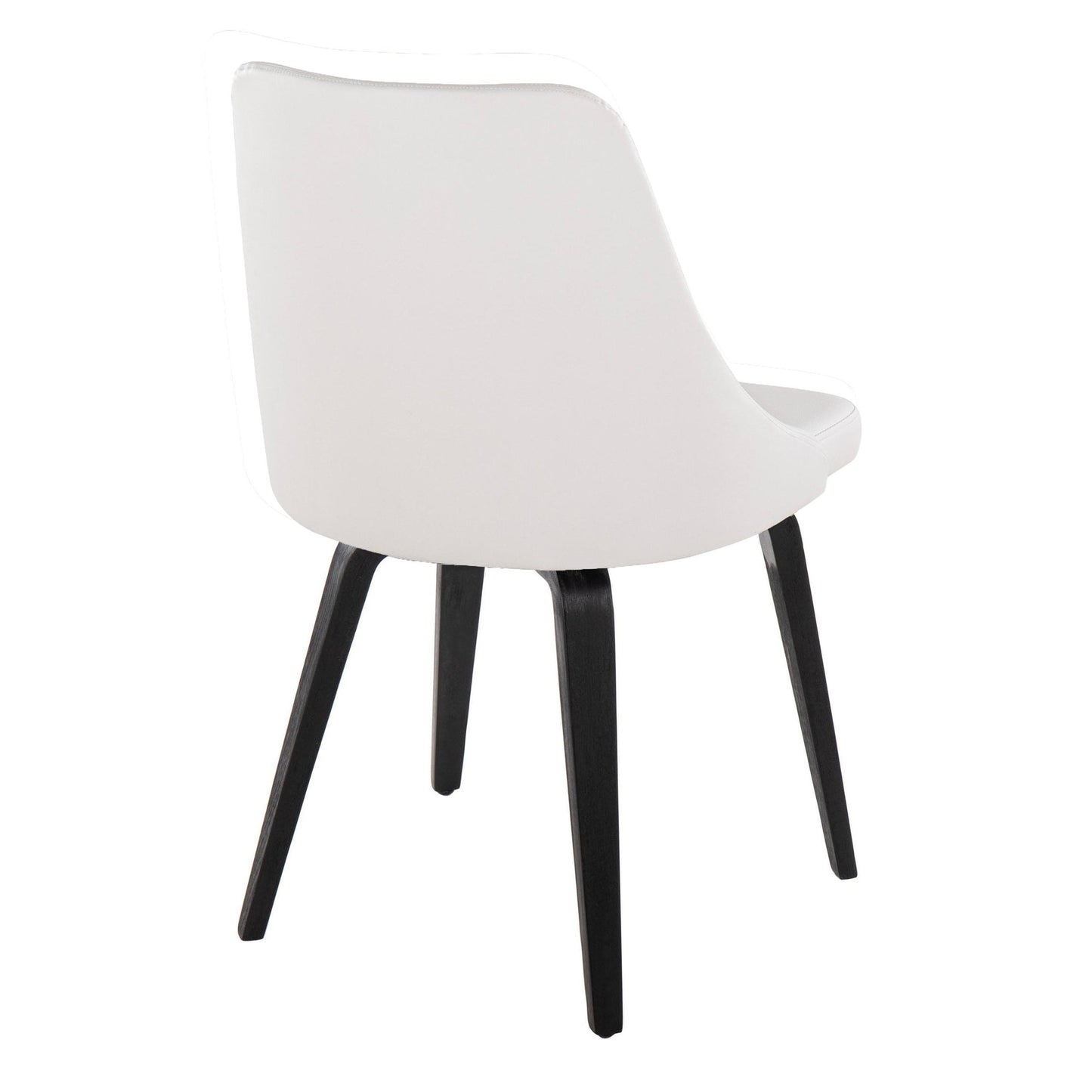 Majestic Office Furniture Contemporary Accent/Dining Chair in Black Wood and Black Faux Leather - Set of 2