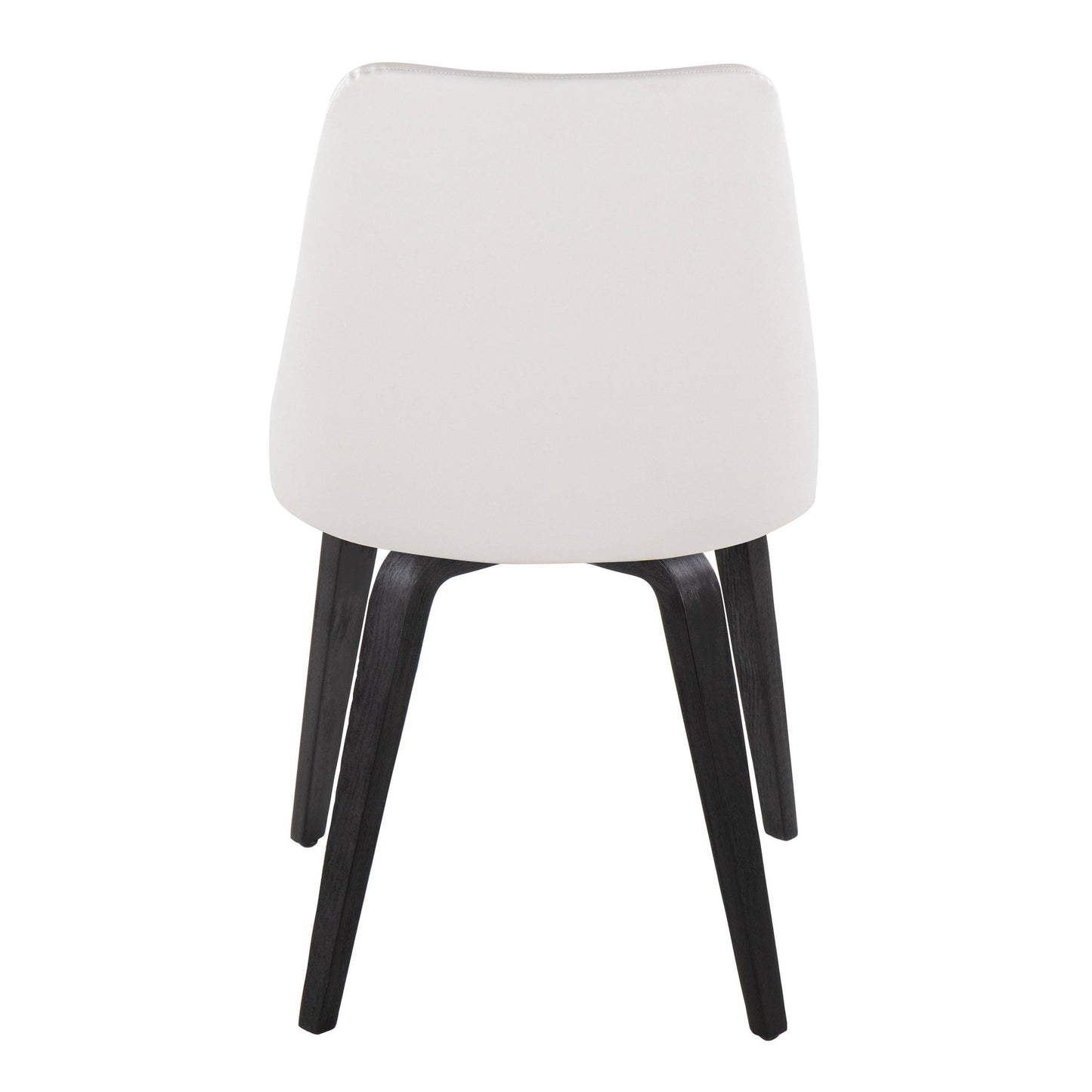 Majestic Office Furniture Contemporary Accent/Dining Chair in Black Wood and Black Faux Leather - Set of 2
