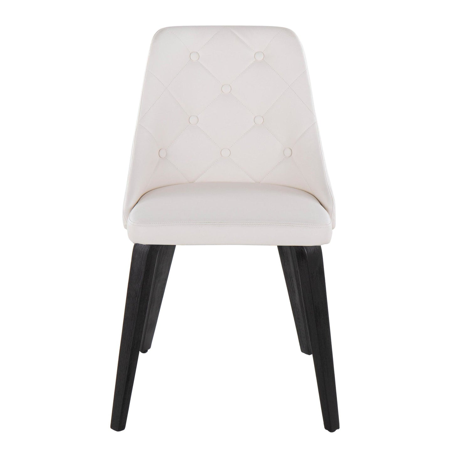 Majestic Office Furniture Contemporary Accent/Dining Chair in Black Wood and Black Faux Leather - Set of 2