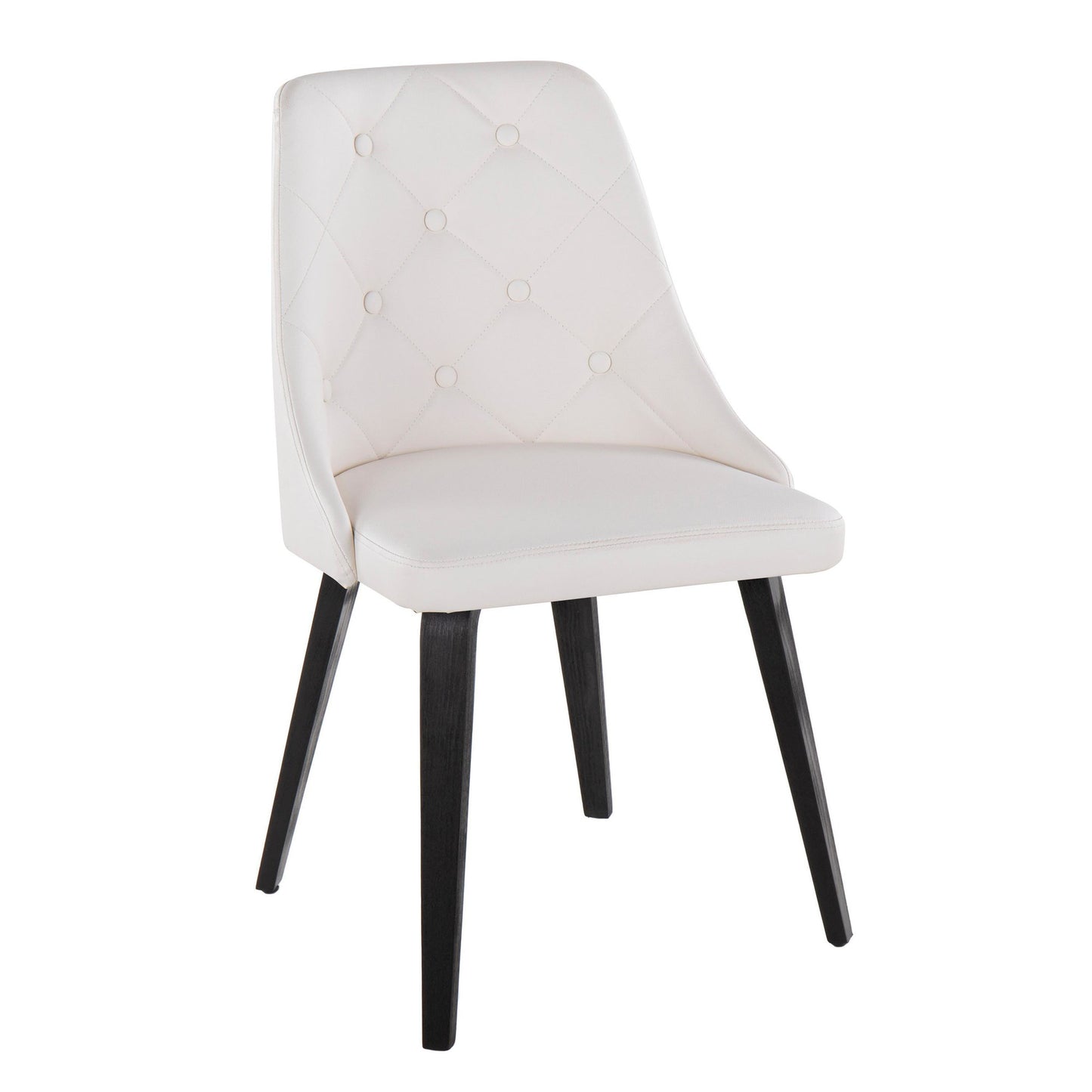Majestic Office Furniture Contemporary Accent/Dining Chair in Black Wood and Black Faux Leather - Set of 2