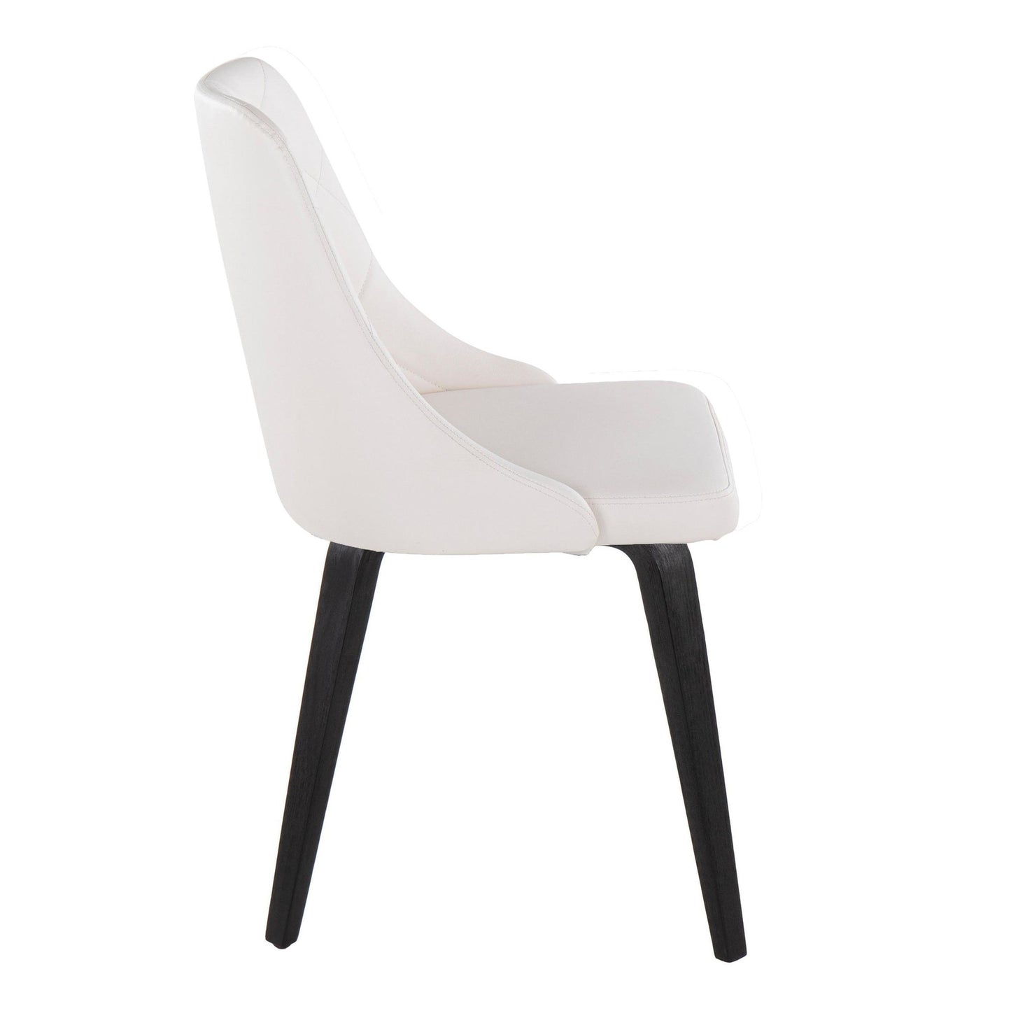 Majestic Office Furniture Contemporary Accent/Dining Chair in Black Wood and Black Faux Leather - Set of 2