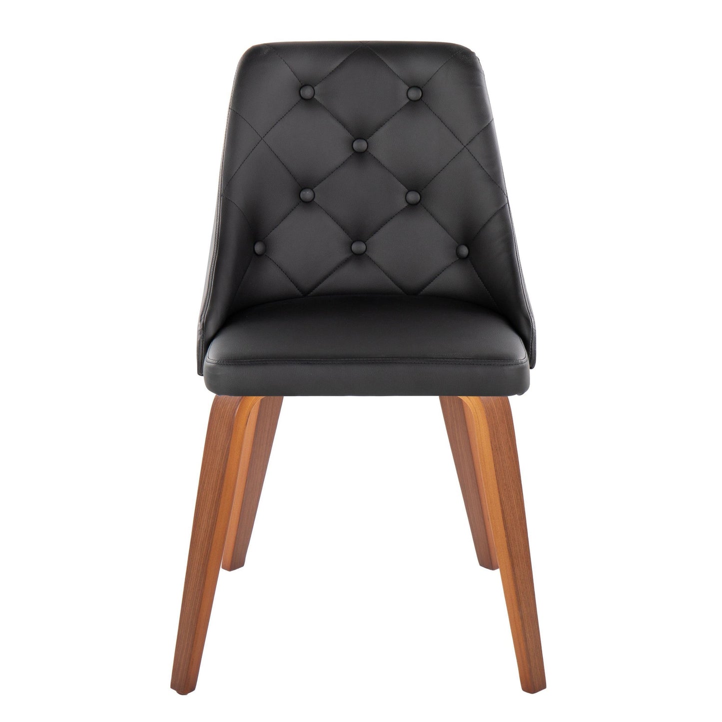 Majestic Office Furniture Contemporary Accent/Dining Chair in Black Wood and Black Faux Leather - Set of 2
