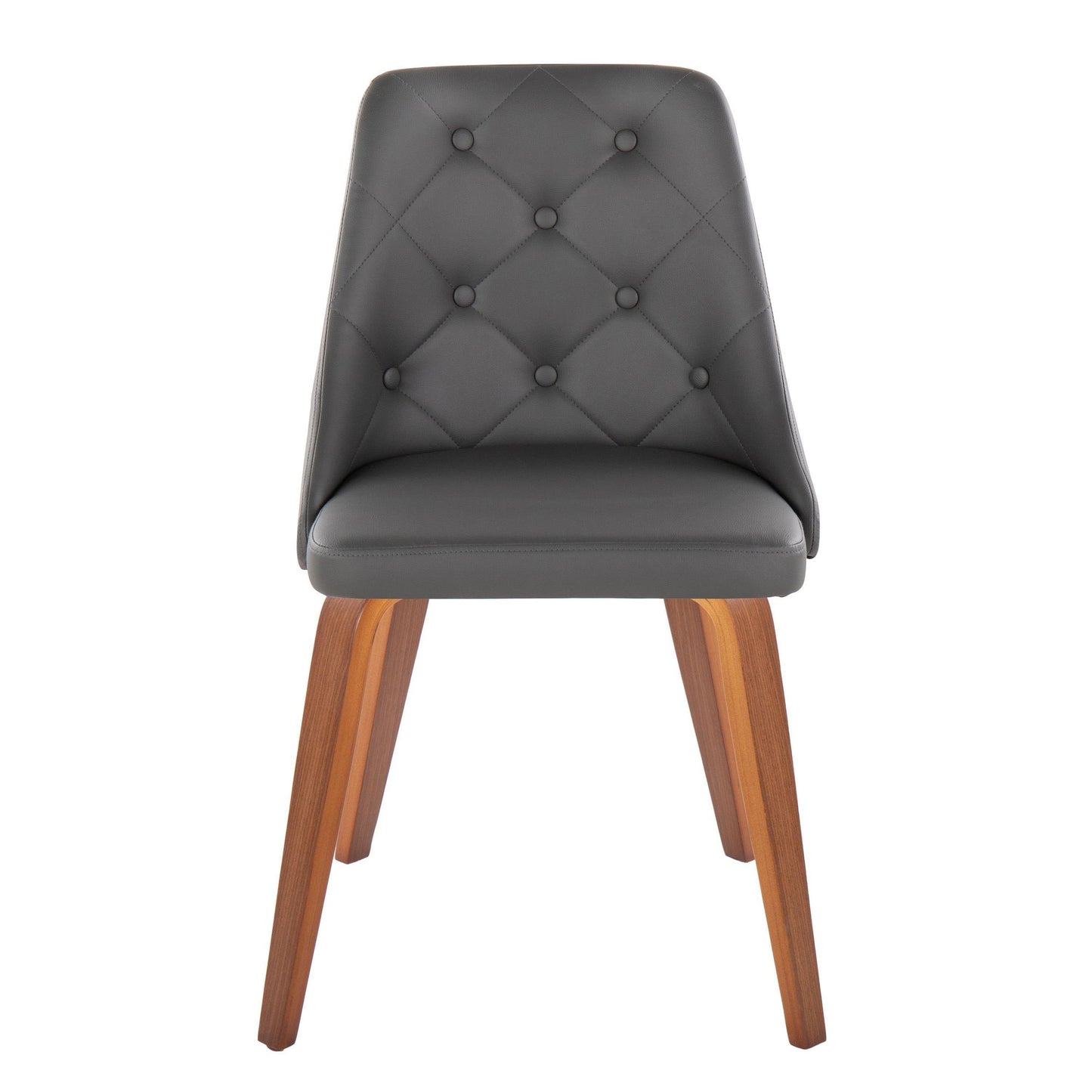 Majestic Office Furniture Contemporary Accent/Dining Chair in Black Wood and Black Faux Leather - Set of 2