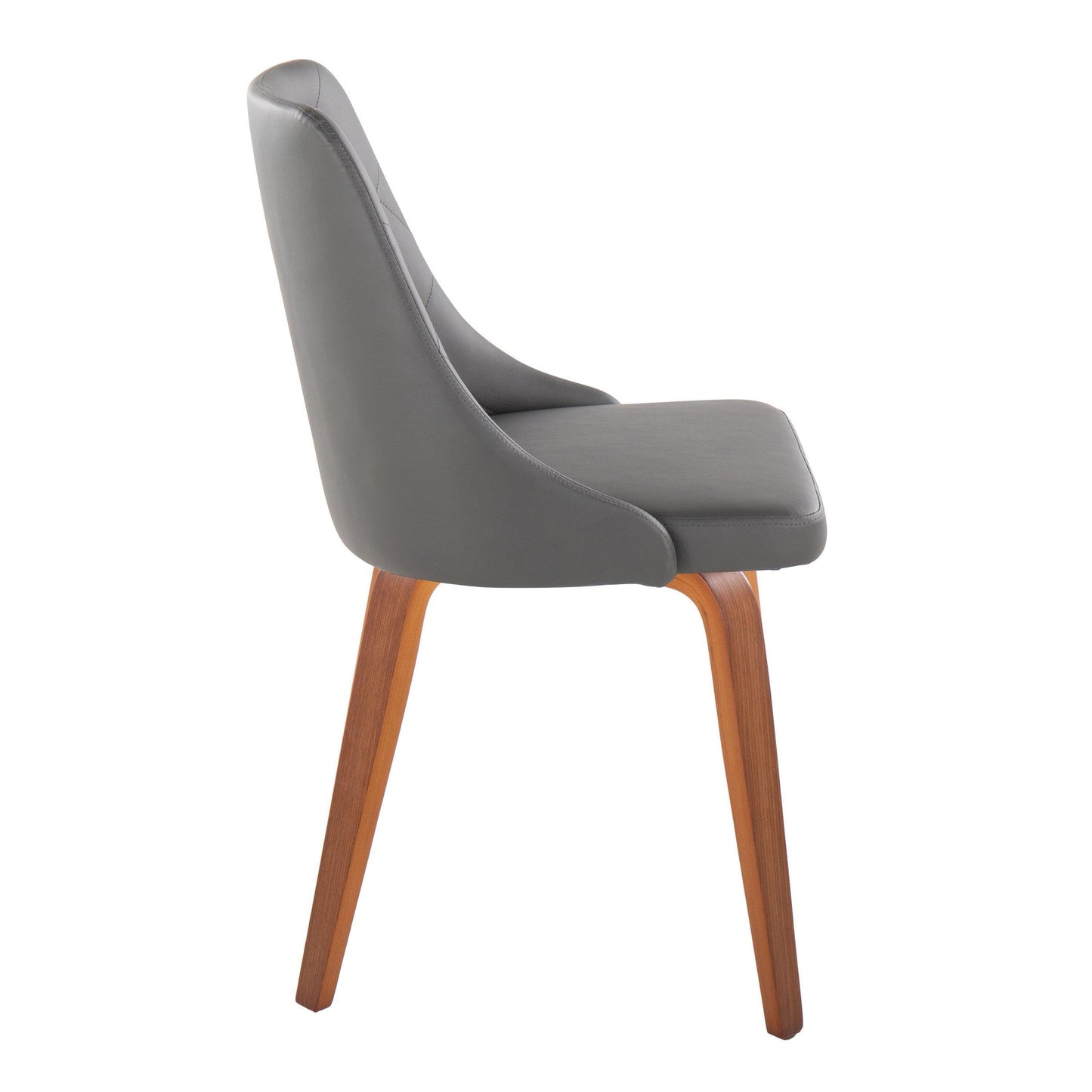 Majestic Office Furniture Contemporary Accent/Dining Chair in Black Wood and Black Faux Leather - Set of 2