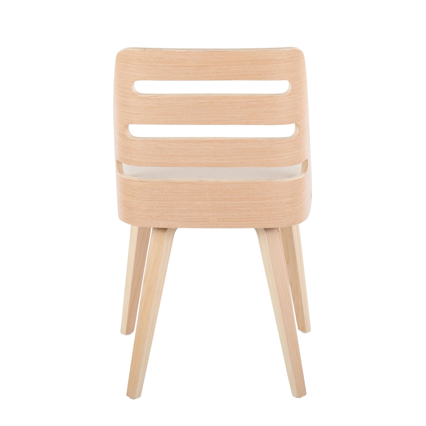 Majestic Office Furniture Mid-Century Modern Dining/Accent Chair in Natural Wood with Cream Fabric