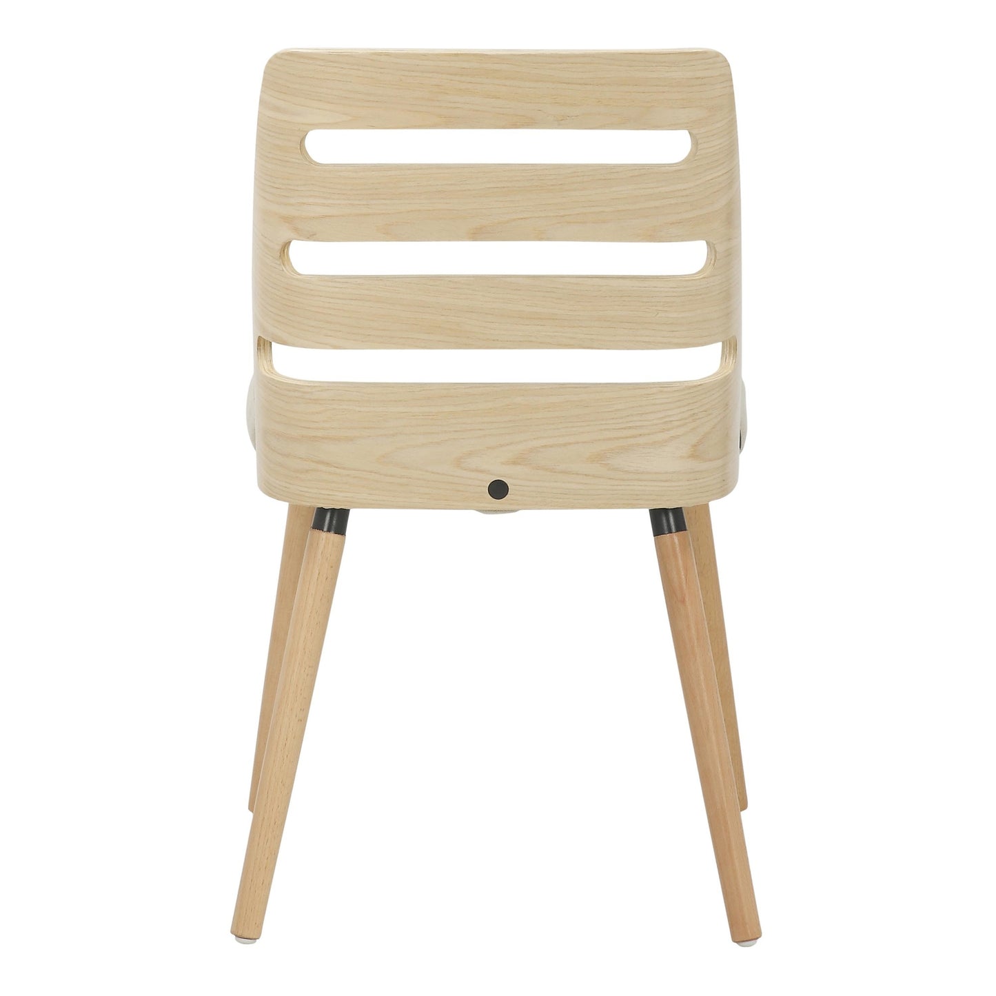 Majestic Office Furniture Mid-Century Modern Dining/Accent Chair in Natural Wood with Cream Fabric