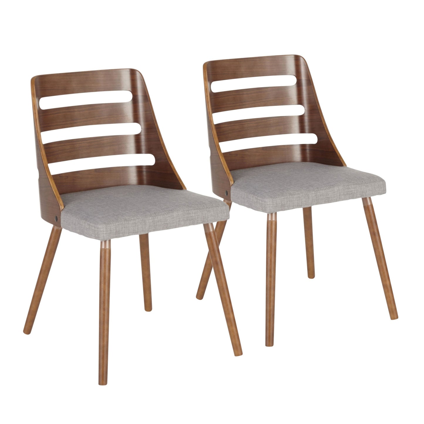 Majestic Office Furniture Mid-Century Modern Dining/Accent Chair in Natural Wood with Cream Fabric