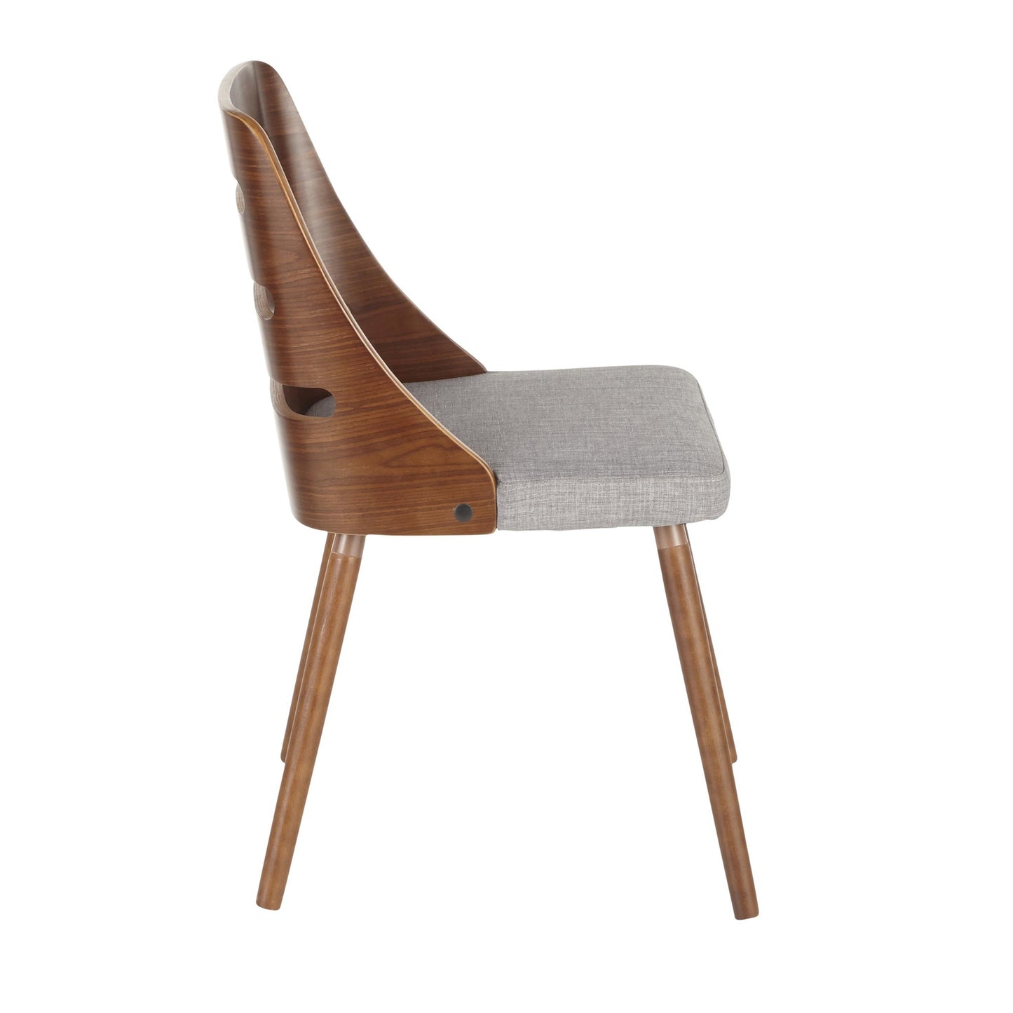 Majestic Office Furniture Mid-Century Modern Dining/Accent Chair in Natural Wood with Cream Fabric