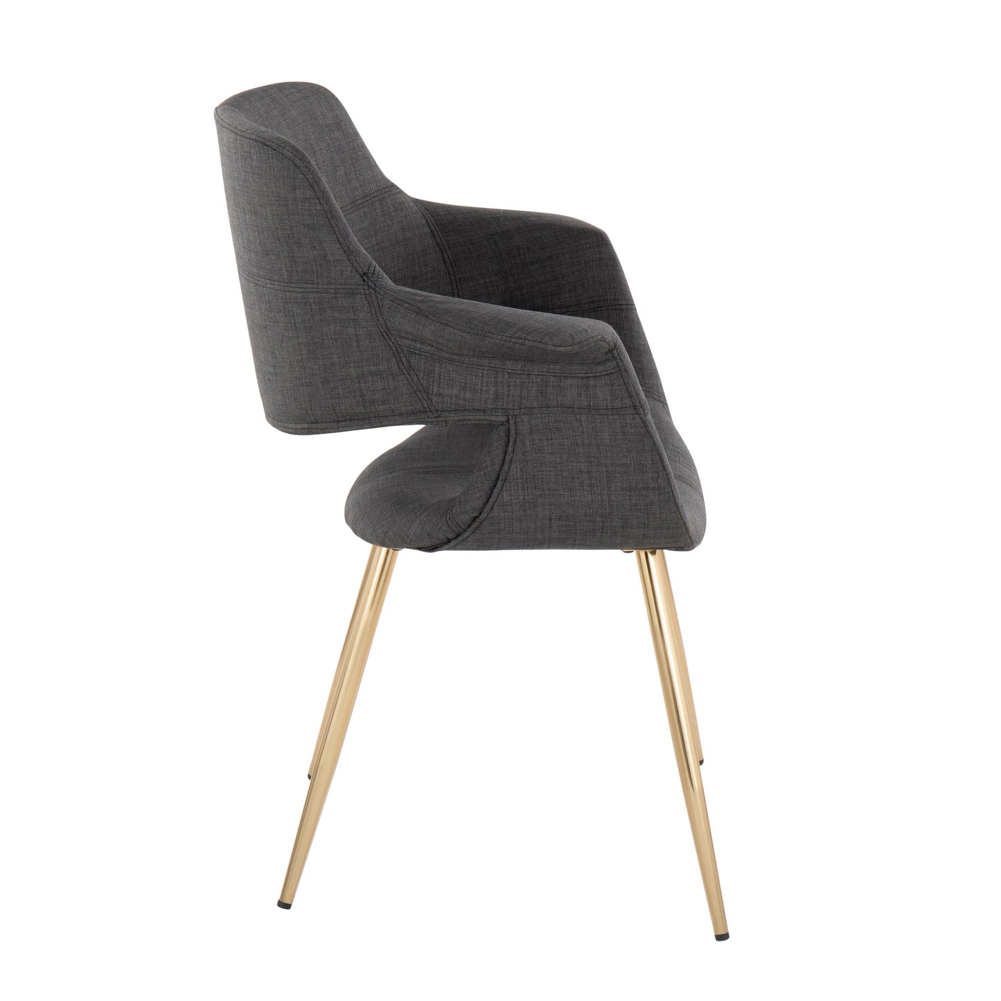 Vintage Flair Glam/Art Deco Chair in Gold Metal and Cream Fabric by Majestic Office Furniture - Set of 2