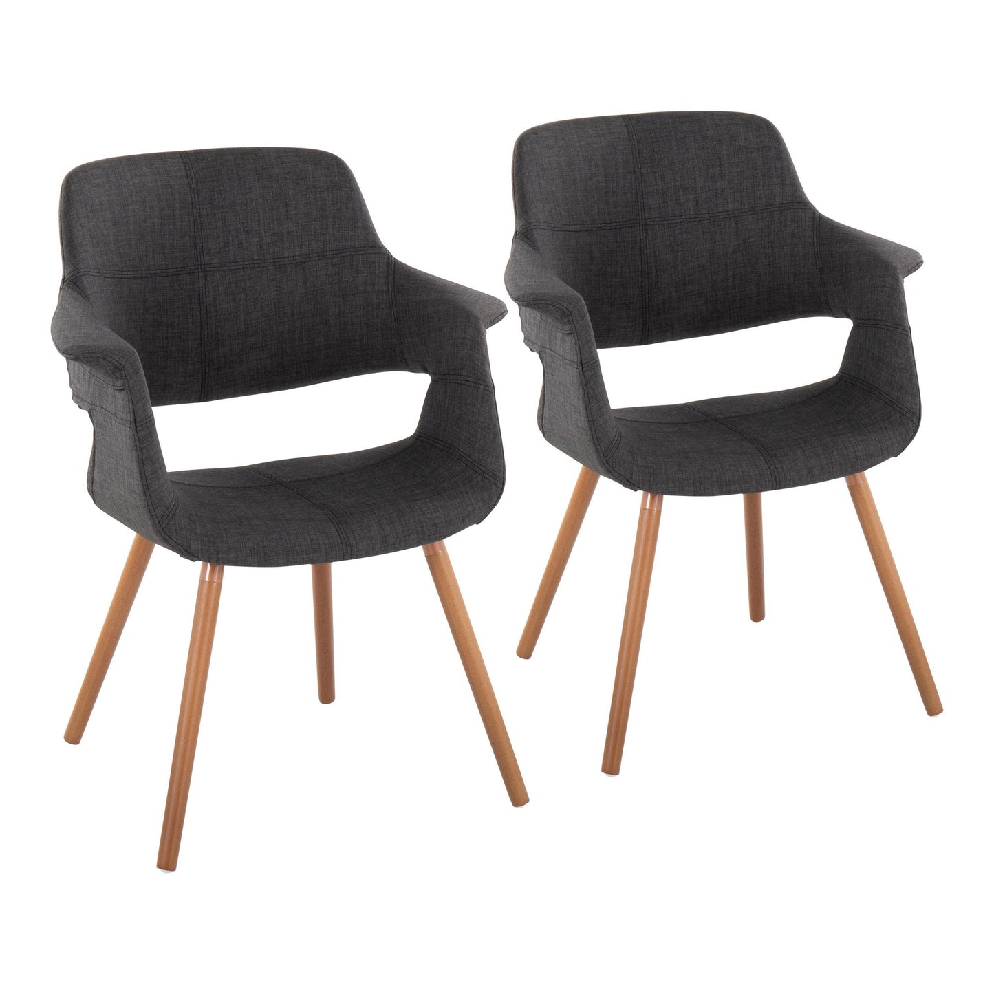 Vintage Flair Glam/Art Deco Chair in Gold Metal and Cream Fabric by Majestic Office Furniture - Set of 2