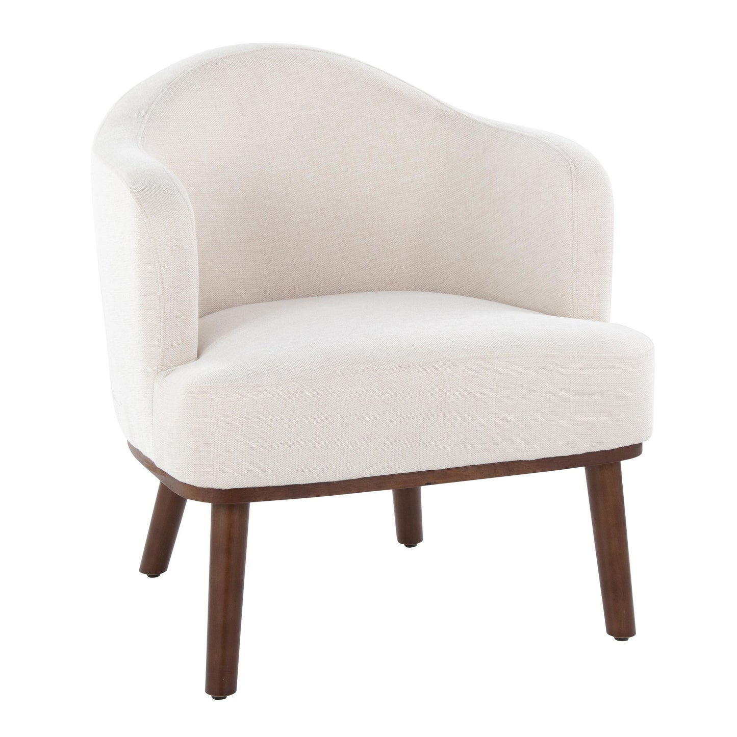 Majestic Office Furniture Mid-Century Modern Accent Chair in Black Wood and Grey Fabric