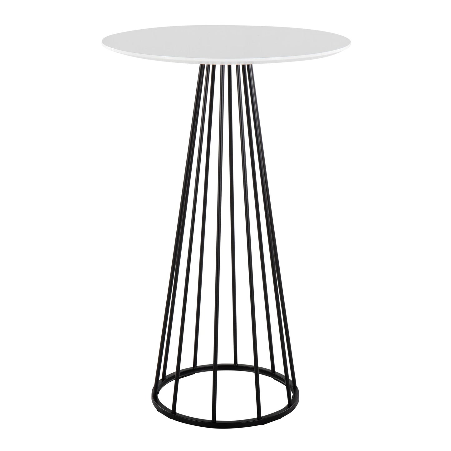 Majestic Office Furniture Contemporary/Glam Bar Table in Gold Steel and White Wood