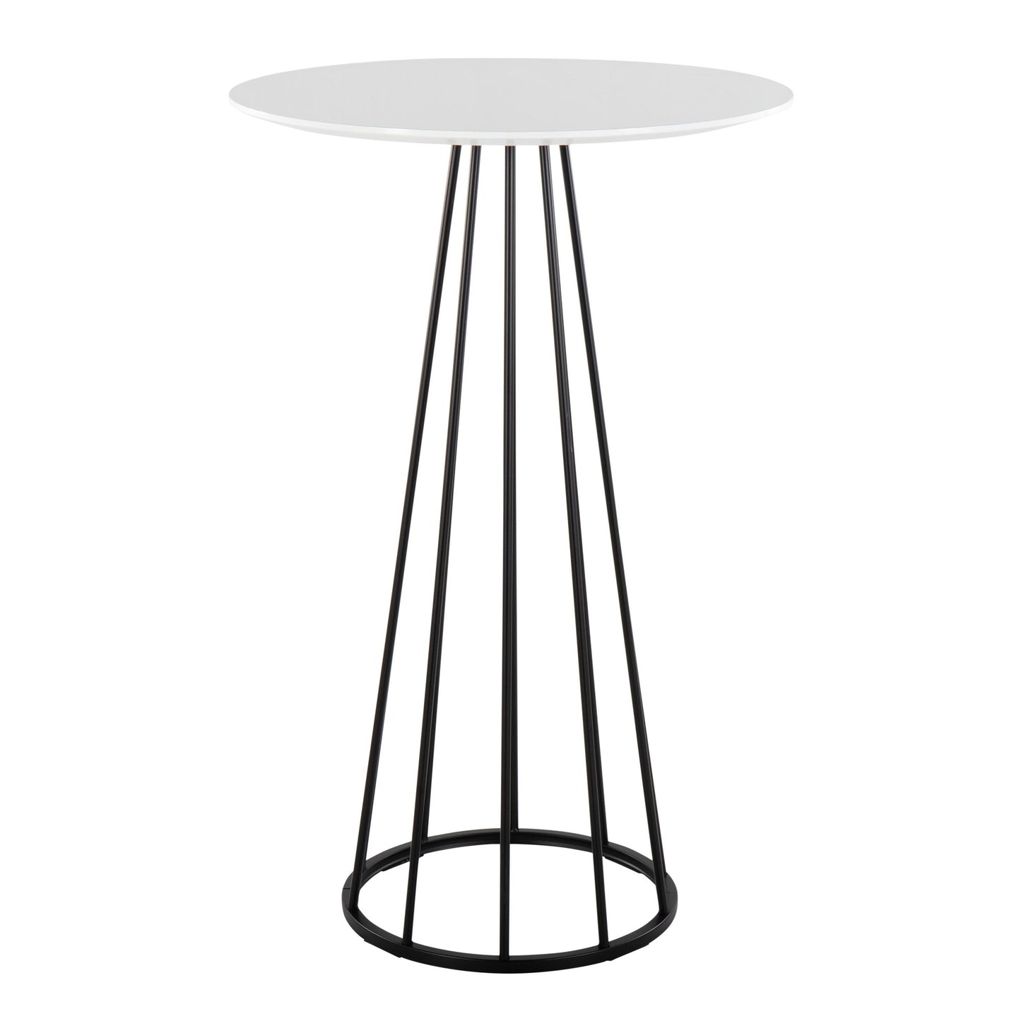 Majestic Office Furniture Contemporary/Glam Bar Table in Gold Steel and White Wood