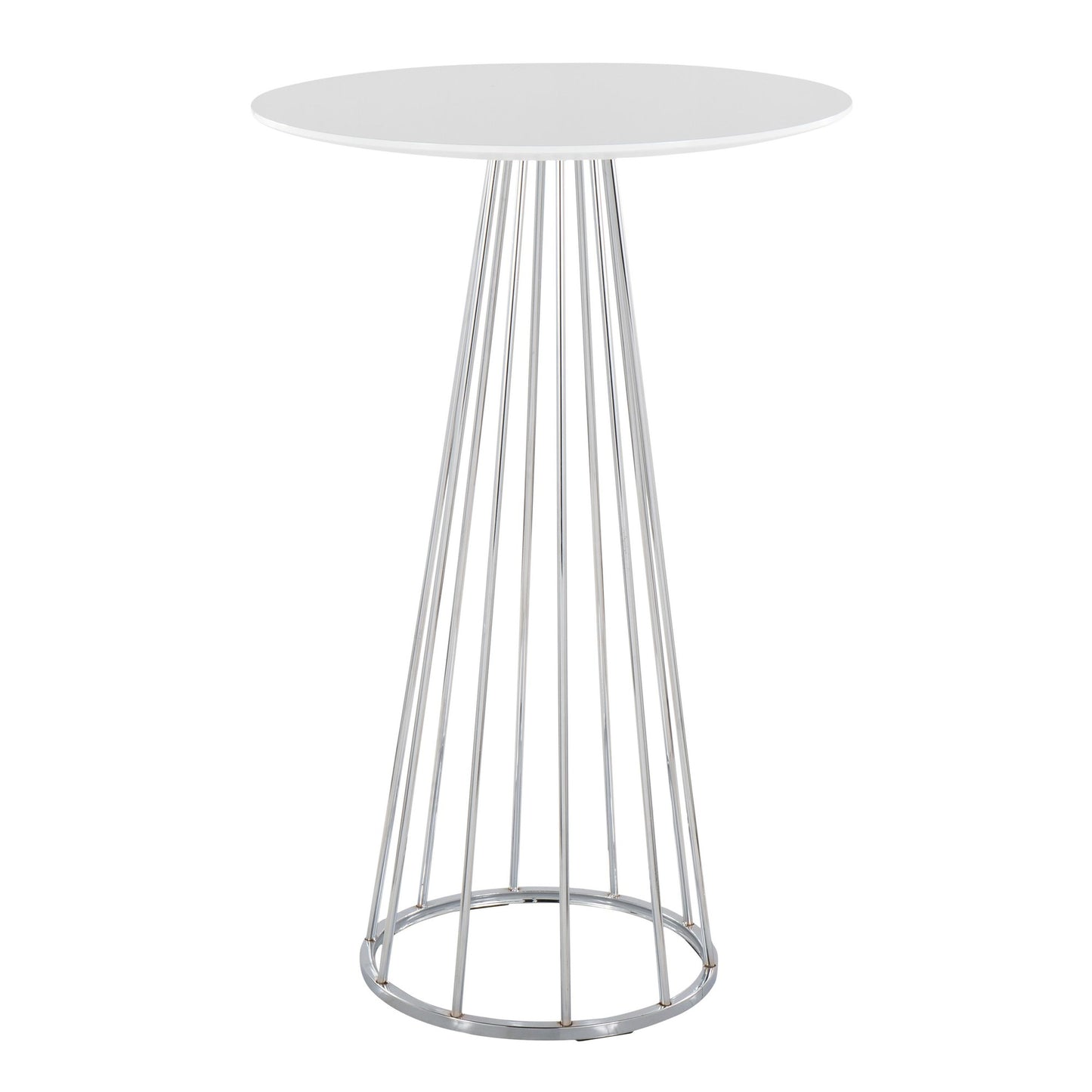 Majestic Office Furniture Contemporary/Glam Bar Table in Gold Steel and White Wood