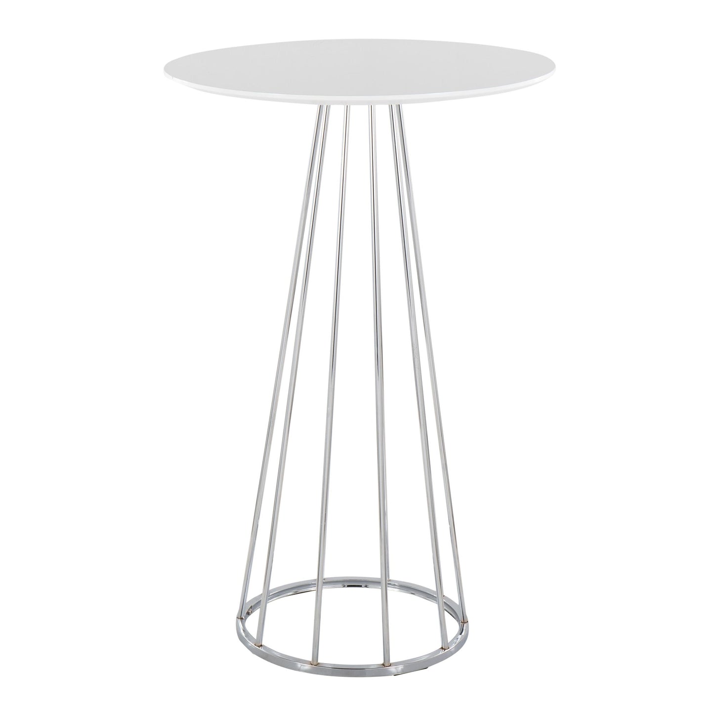 Majestic Office Furniture Contemporary/Glam Bar Table in Gold Steel and White Wood