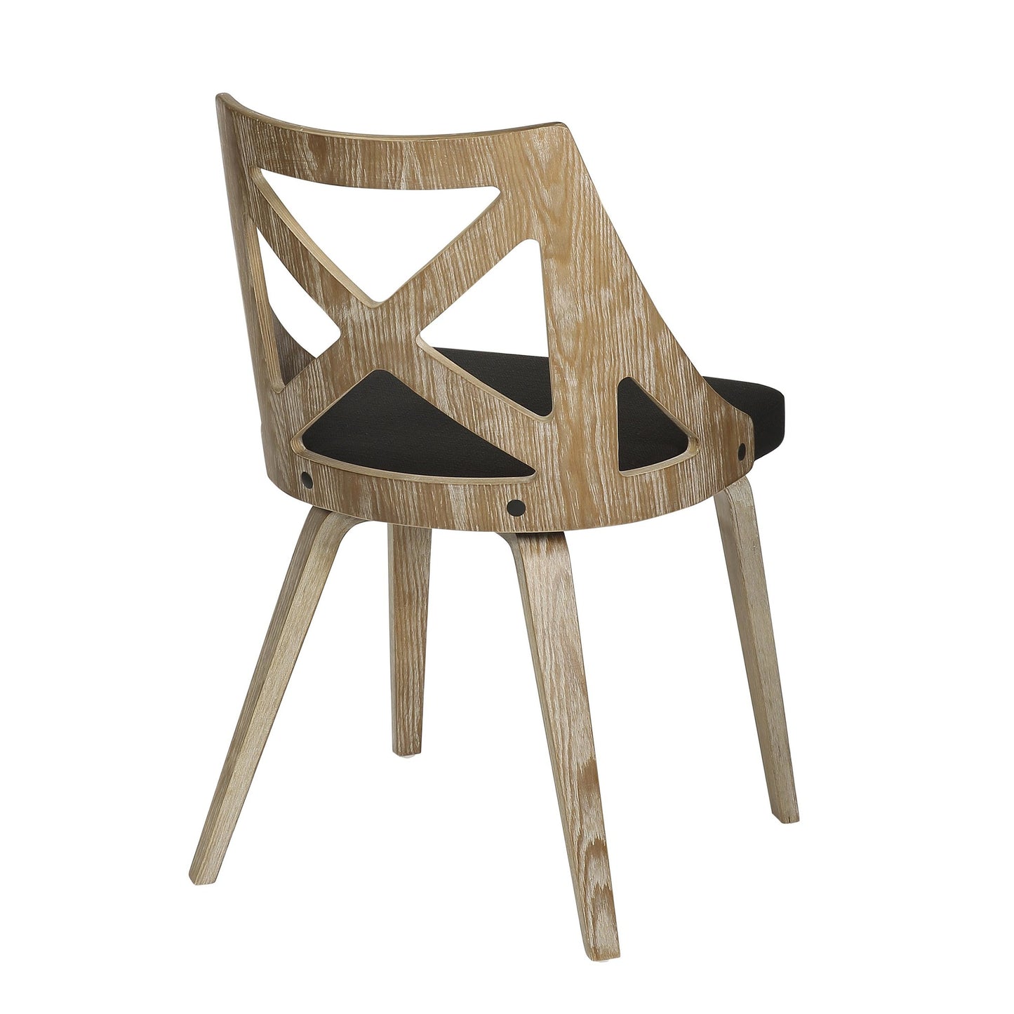 Majestic Office Furniture Farmhouse Chair in White Washed Wood and Blue Fabric - Set of 2